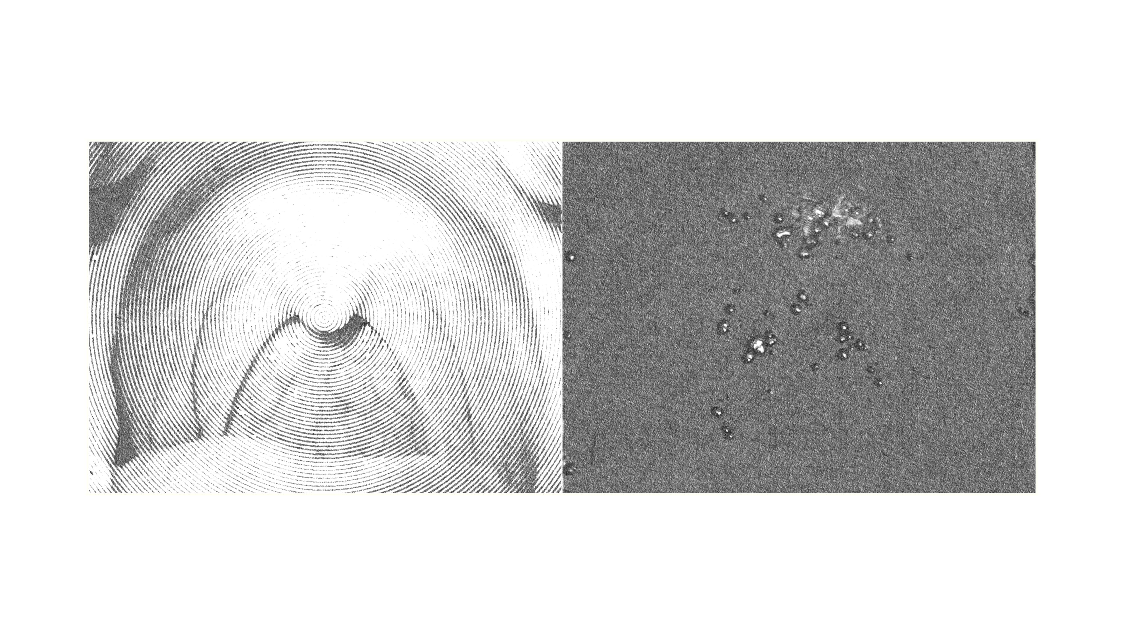 A black and white illustration of a throat and an abstract collage next to it. Image by Catherine Hu and Cleo TSW