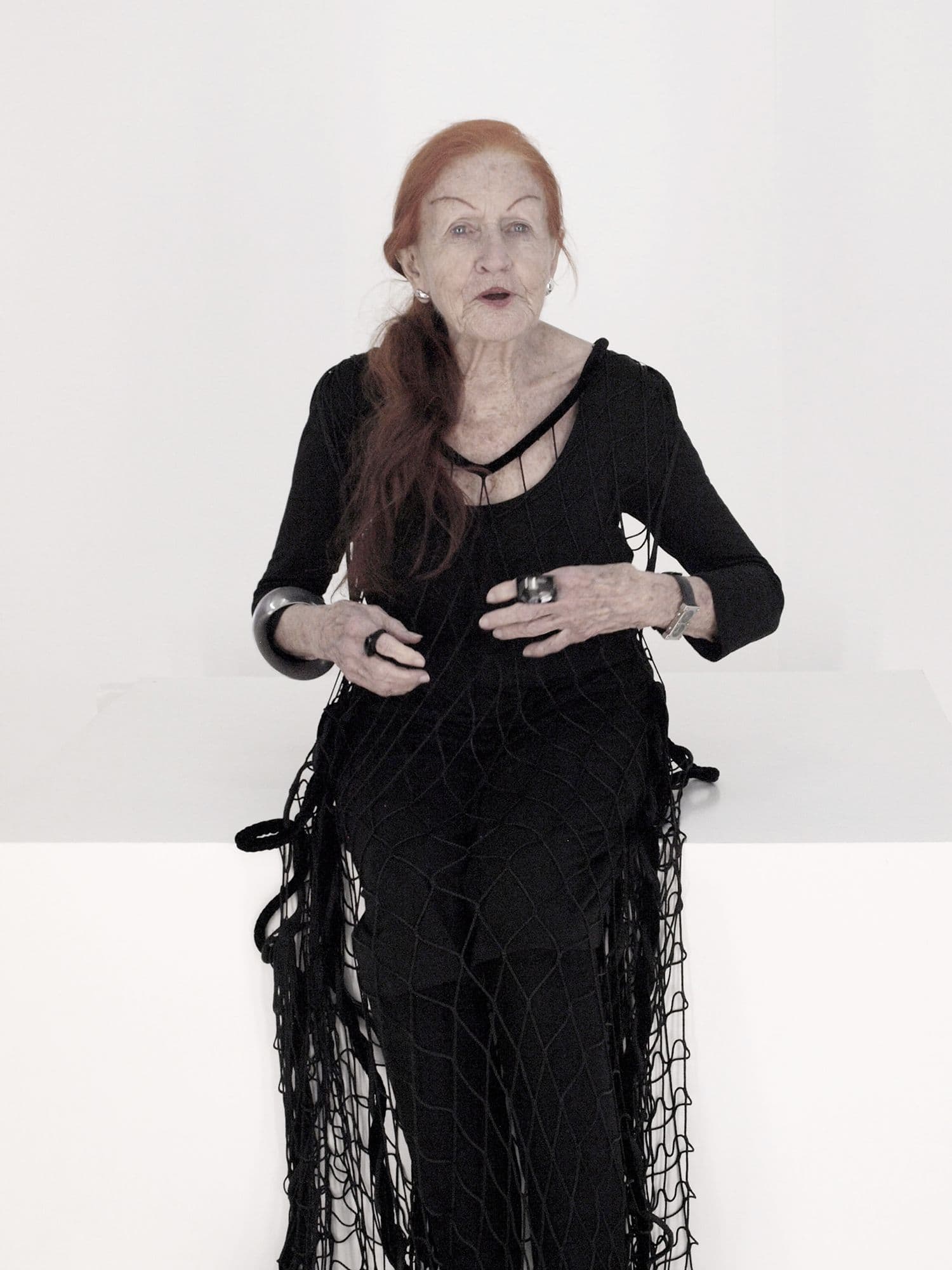 Egberdien van Rossum, 2015, Interview No:1, Garment Collection 2015
Egberdien van Rossum wears a black fishnet garment trimmed with black silk velvet. Combined with a black linen bias grain cut sleeved dress and black ankle boots with knee-high…