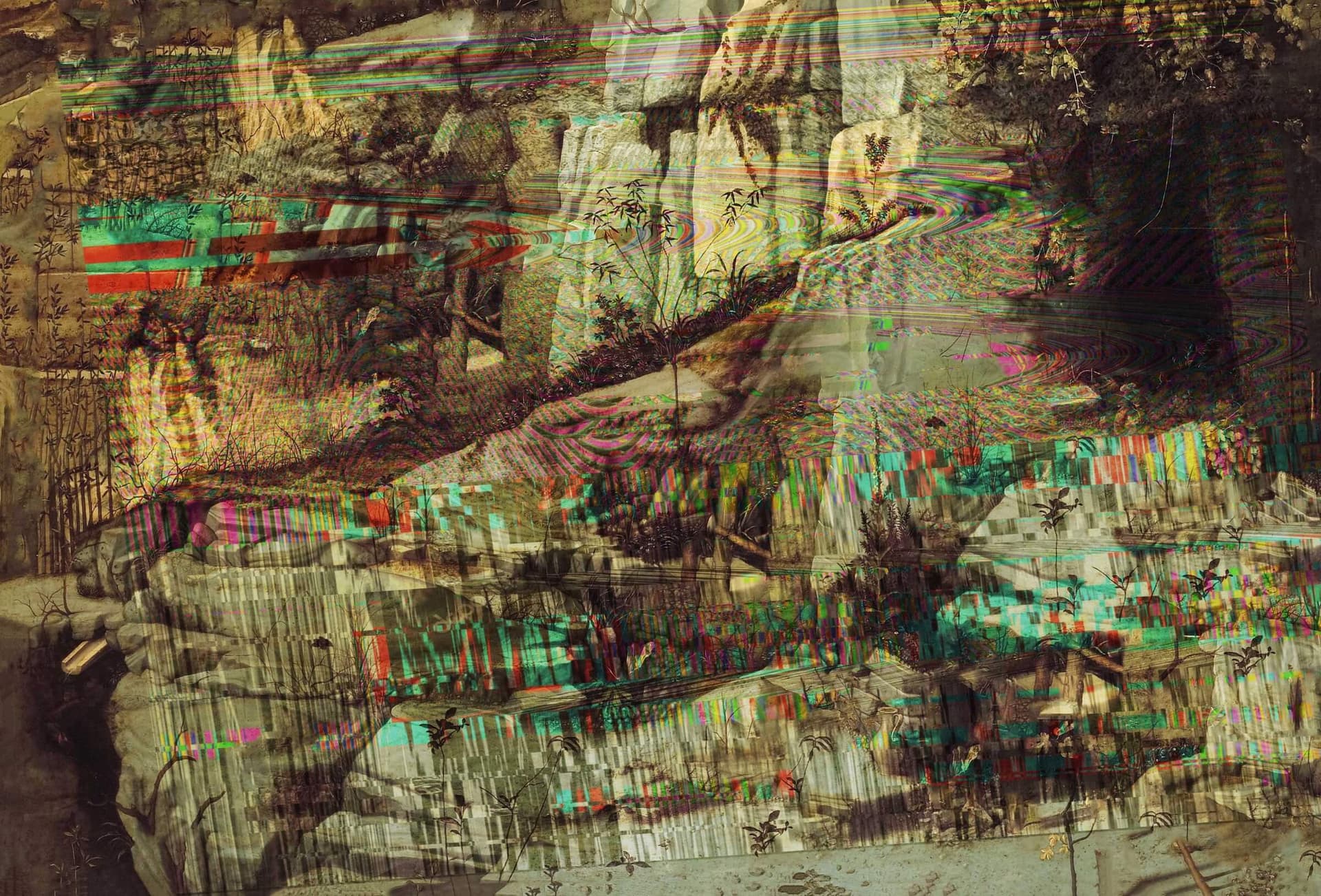 Glitch landscape based on Bellini’s Saint Francis. Image: Theun Karelse. 