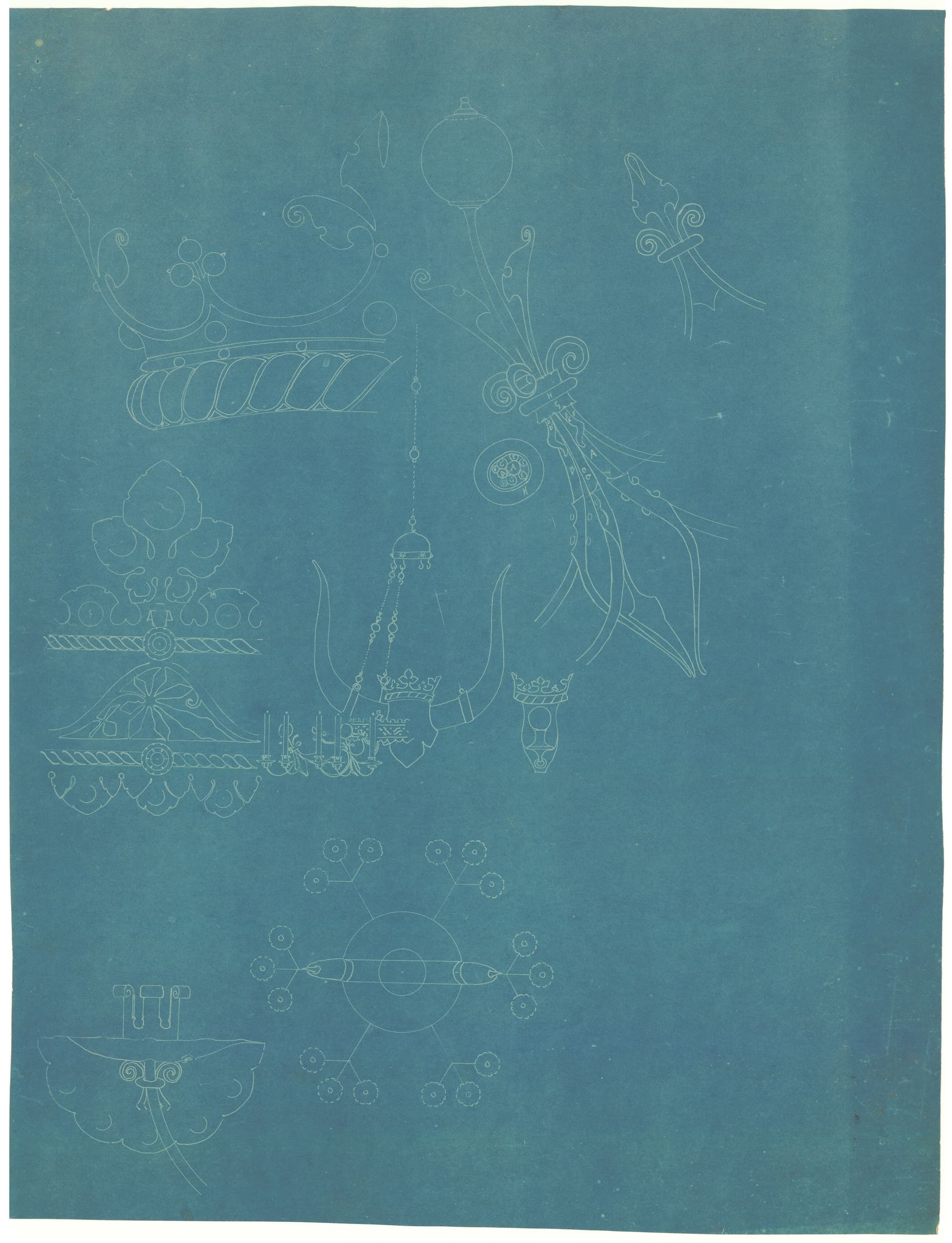 Hoe moeilijk het maken van blauwdrukken in de beginperiode van dit fotografische procedé in de architectonische praktijk was, blijkt uit deze twee voorbeelden. Het zijn blauwdrukken van hetzelfde originele ontwerp. Bij geen van de blauwdrukken… 
