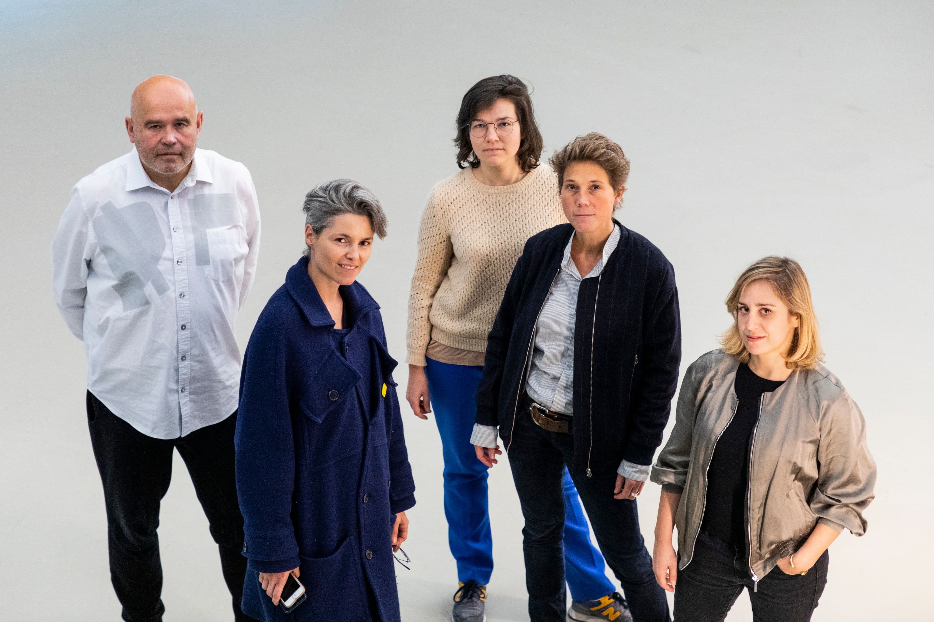 Team I See That I See What You Don't See. Guus Beumer, Angela Rui, Ellen Zoete, Francien van Westrenen en Marina Otero Verzier. Photo: Daria Scagliola, 2018.