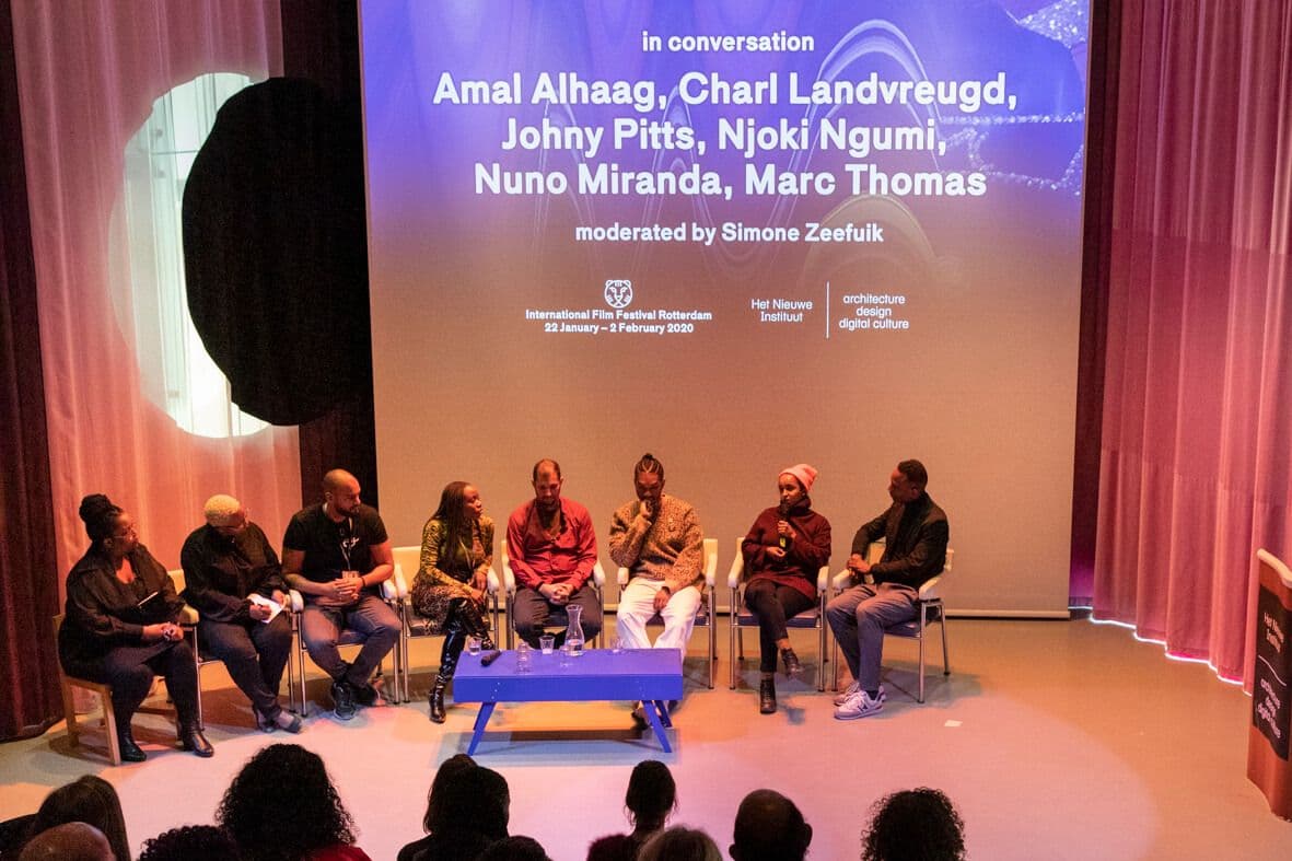 Simone Zeefuik, Njoki Ngumi, Nuno Miranda, Jenn Nkiru, Marc Thomas, Terence Nance, Amal Alhaag, Charl Landvreugd. Blackness and Our Rituals towards the Realities of Belonging. Photo: Daria Scagliola 