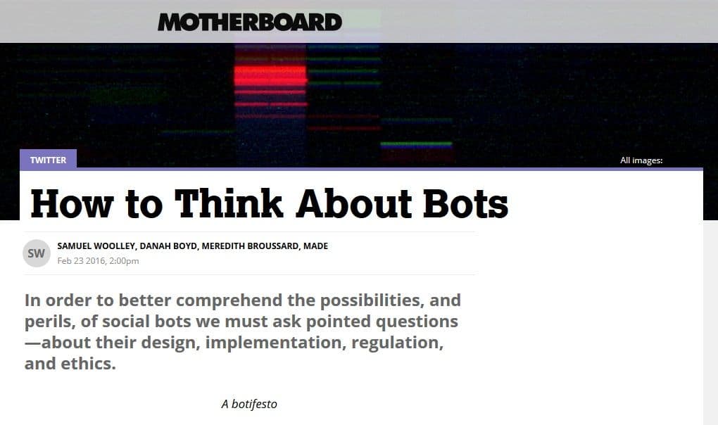  How to Think About Bots 