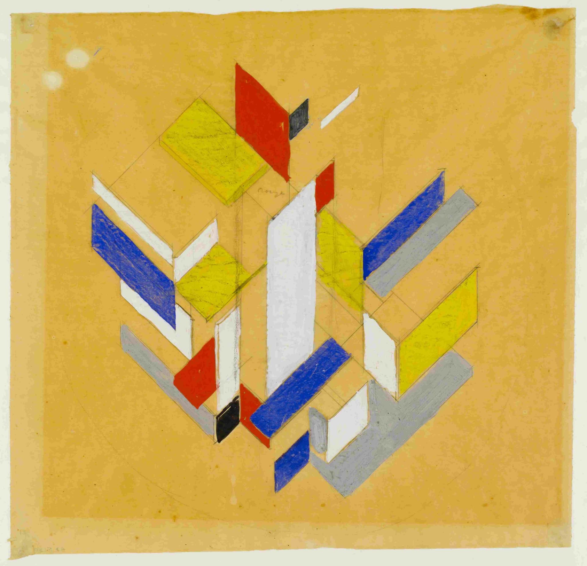  Th. Van Doesburg, C. van Eesteren. Contra-Constructie. Axonometrische projectie van het Maison d’artiste, na 1923. Collectie Het Nieuwe Instituut, DOES ab5130, gift Van Moorsel. 