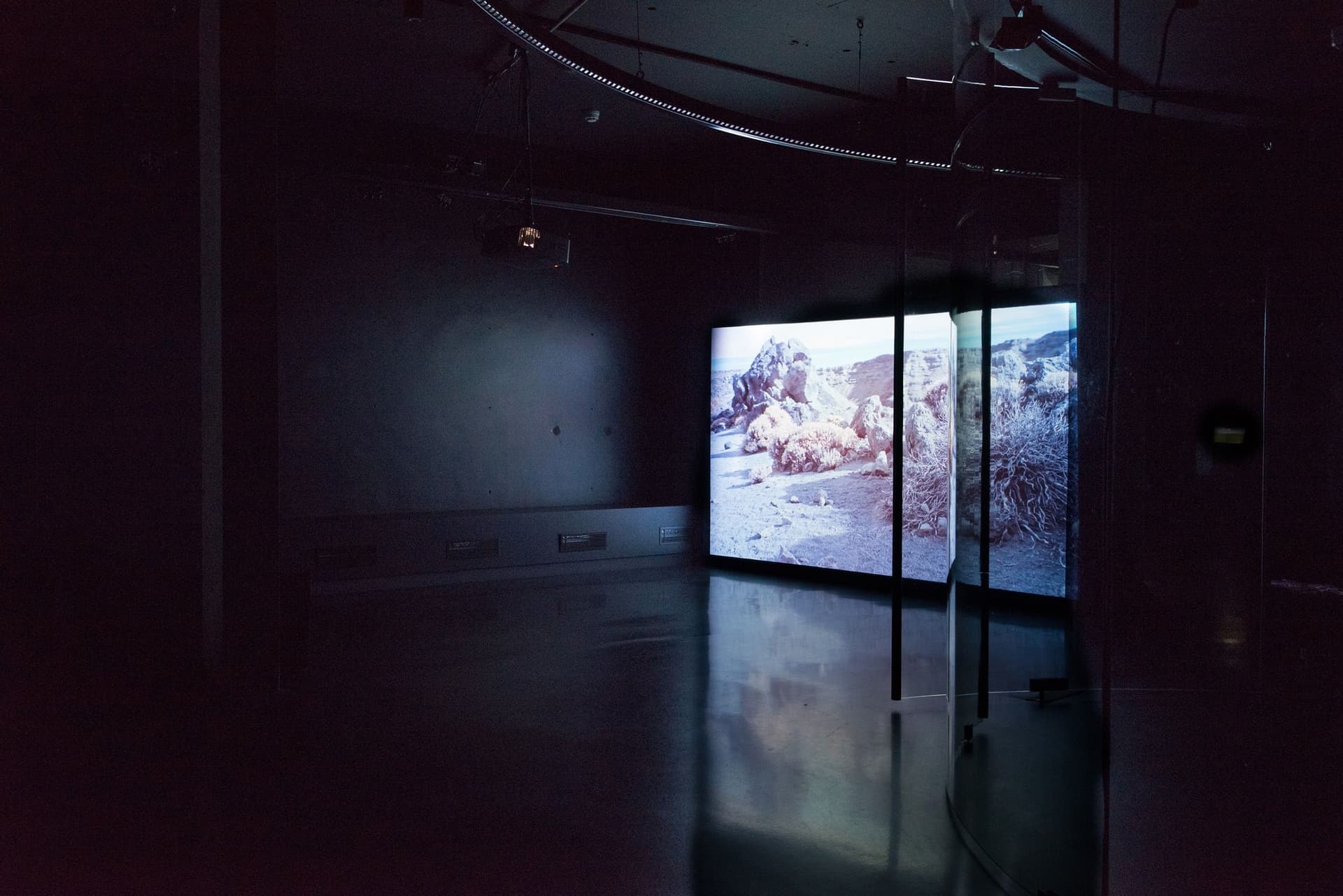 A Projection of the Colonial Imaginary. Video-installatie van Matthew C. Wilson. Foto Petra van der Ree 