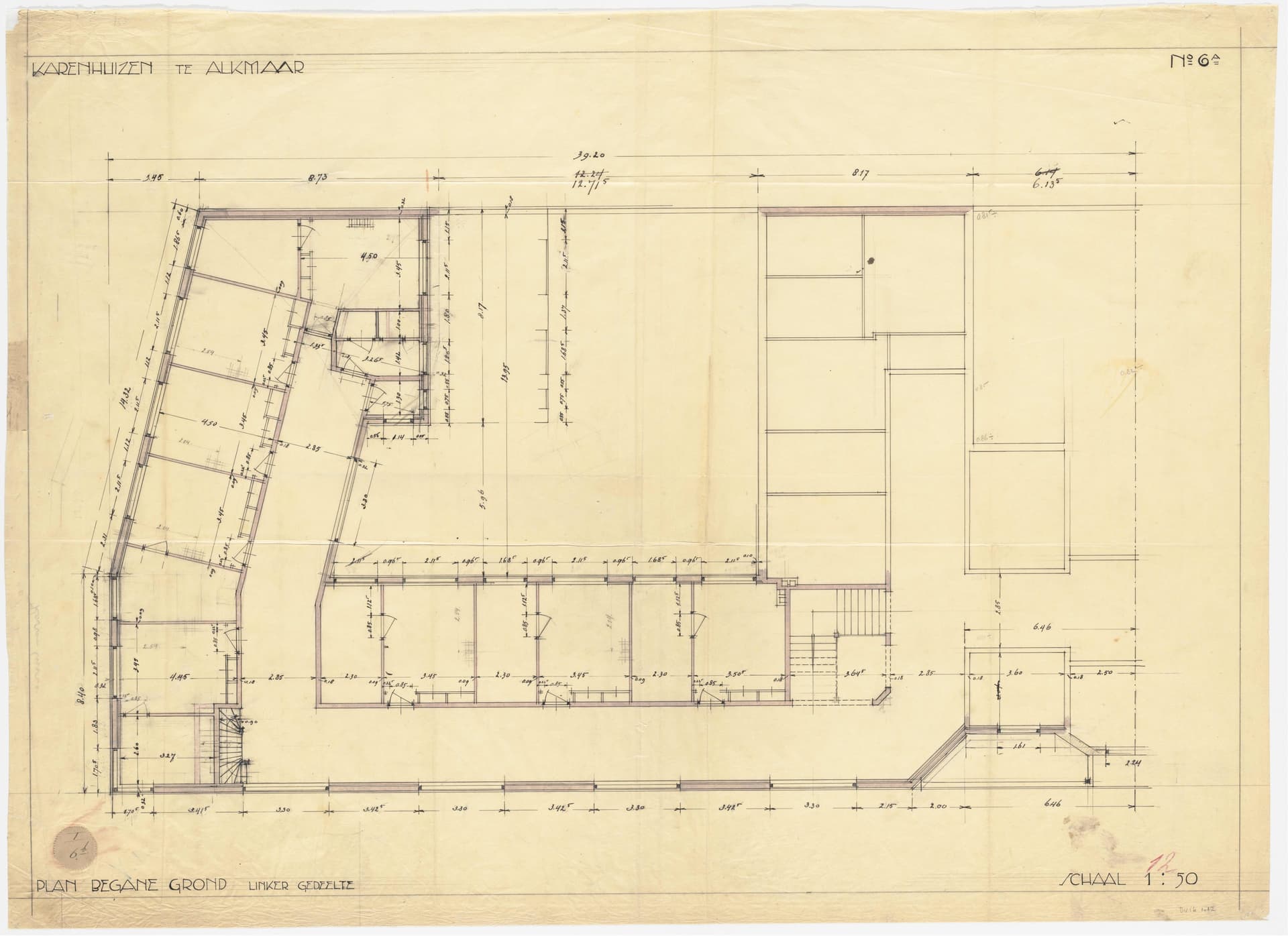  J. Duiker en B. Bijvoet, Karenhuizen, Alkmaar, 1916-1920. Opdrachtgever: Vereeniging voor Volkshuisvesting  ‘Alkmaar’. Collectie DUIK 1.12