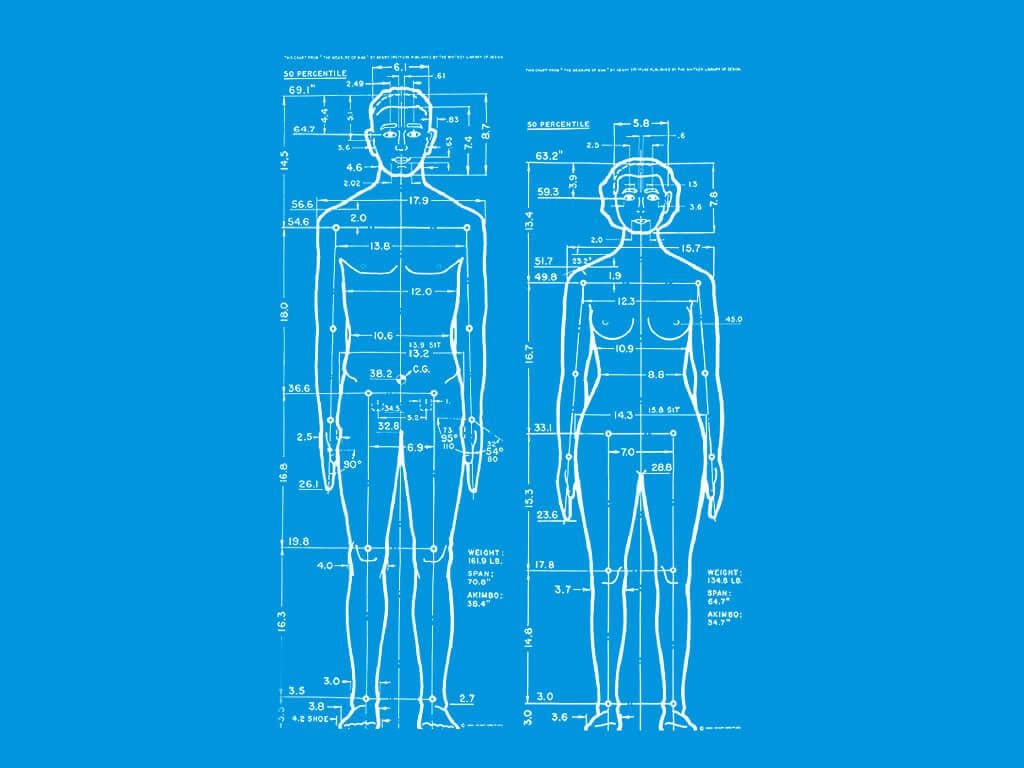 Standards in design have suggested a false truth. These measurements from Henry Dreyfuss’ famous book are actually from the U.S. military, so by no means universal. Image from: Dreyfuss, Henry. The Measure of Man. Whitney Library of Design… 