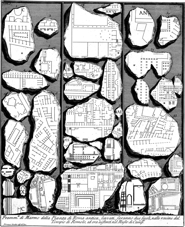 Giovanni Battista Piranesi, Forma Urbis Romae, from Antichità Romane, 1756. 