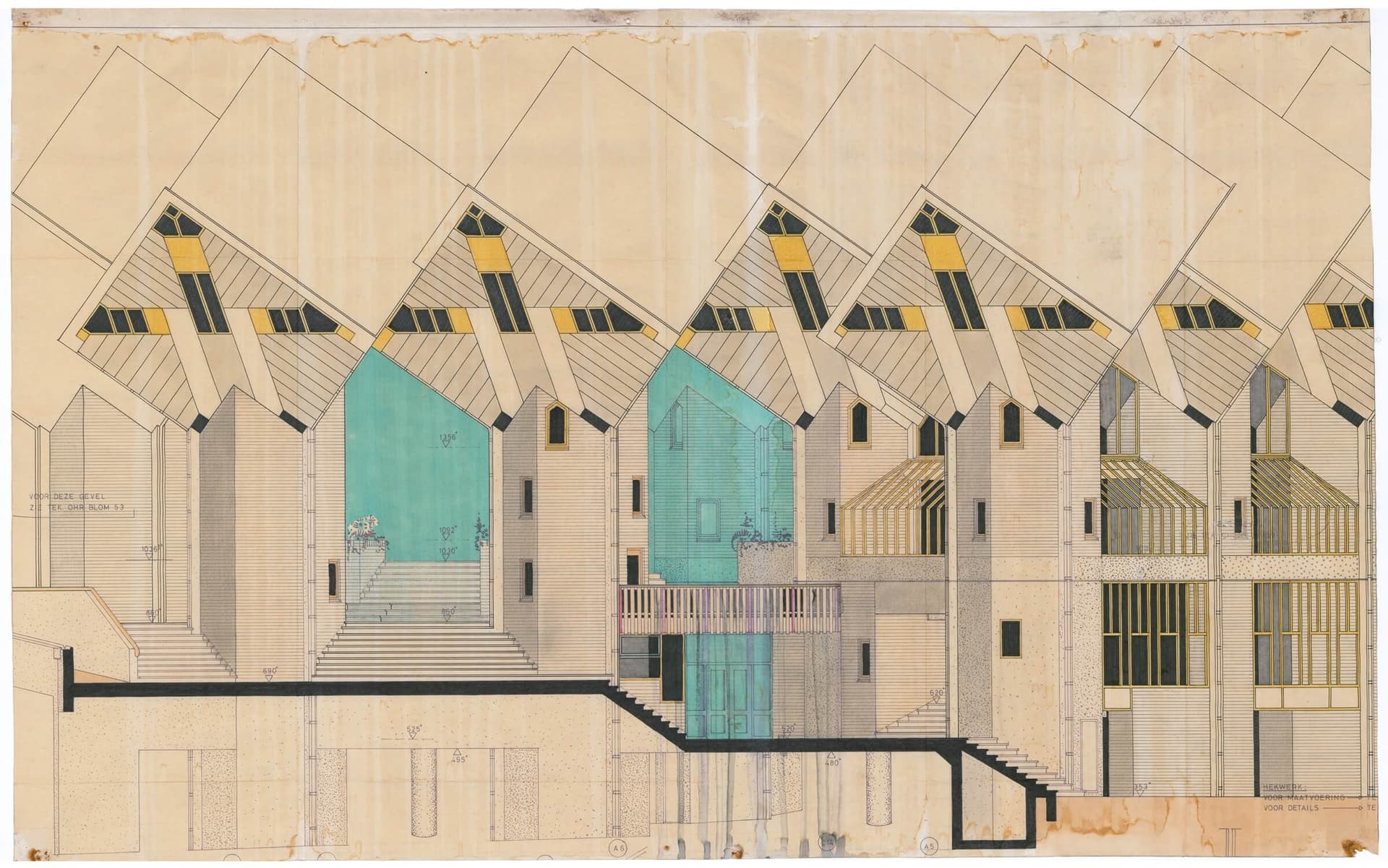 Piet Blom. Cube dwellings, Rotterdam. Collection Het Nieuwe Instituut, BLOM 155 