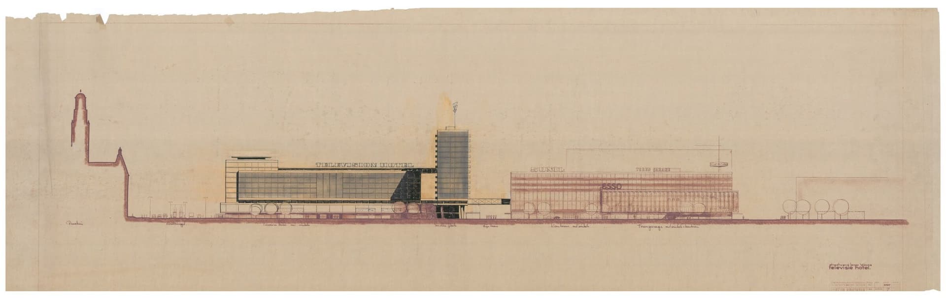 H. Maaskant. 'Televisie hotel', Hilton Hotel Rotterdam, 1956-1964. Collectie Het Nieuwe Instituut, MAAX 3155  