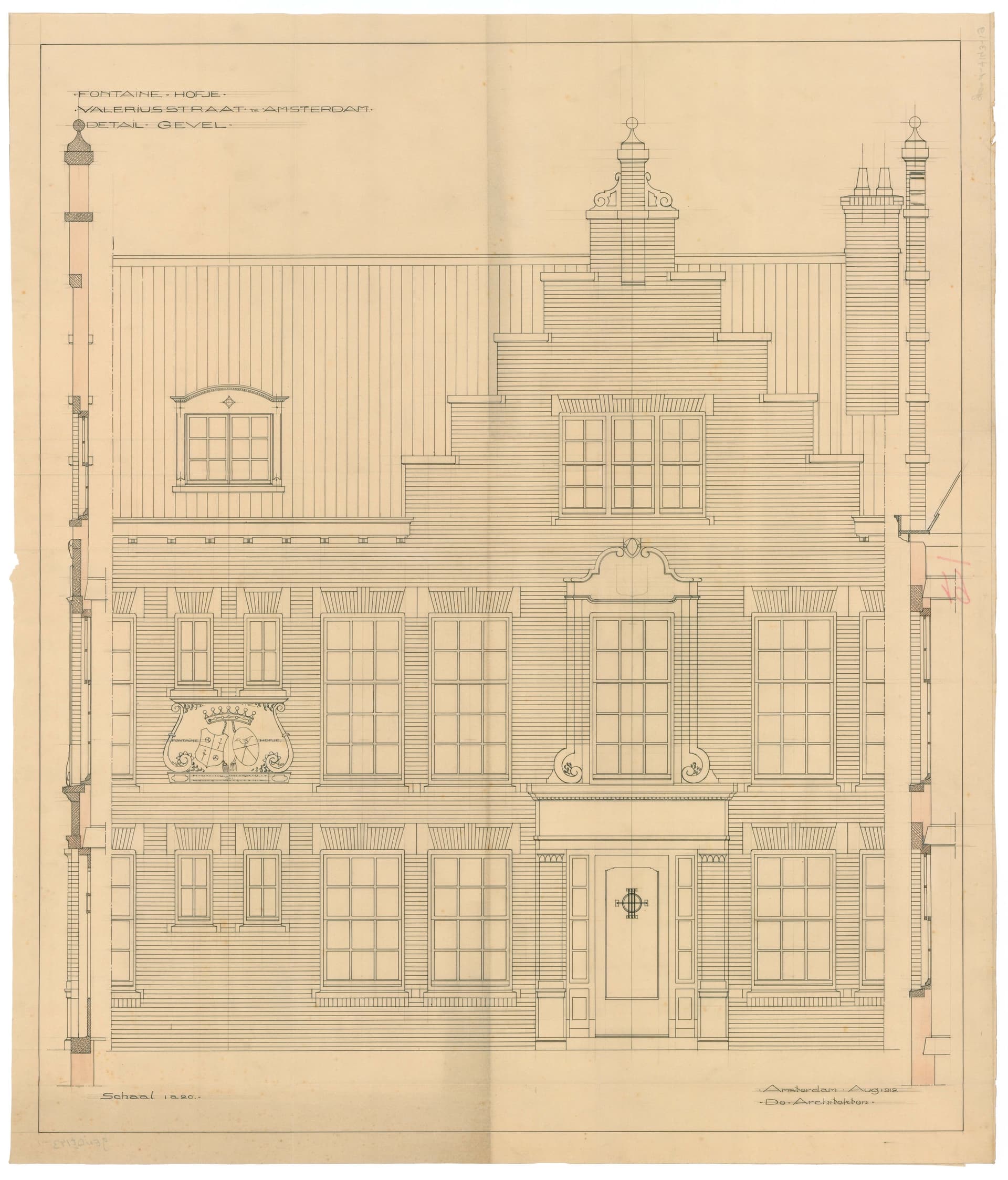  Gebroeders Van Gendt, Fontainehofje, Amsterdam, 1912-1913. Opdrachtgever: College van Regenten Fontainehofje. Collectie Het Nieuwe Instituut, GEND t143-1