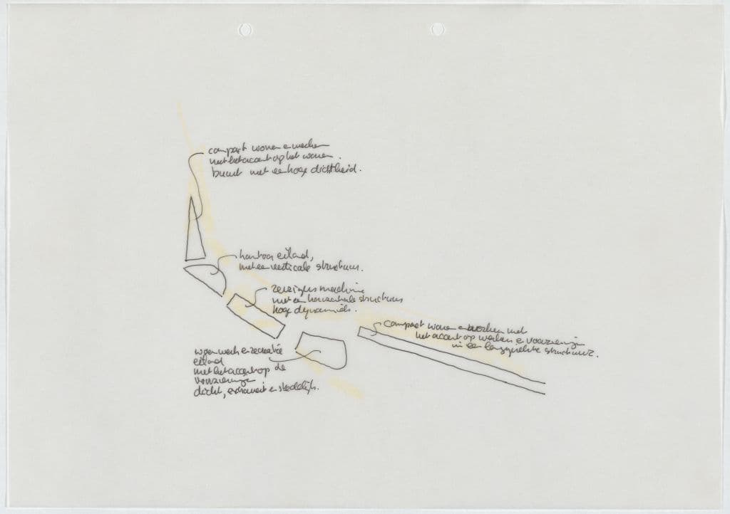 Michael van Gessel in association with Kees Rijnboutt. Structural vision for the public spaces on the southern bank of the IJ, Amsterdam, 1998-2007. Collection Nieuwe Instituut, GESS m027-1