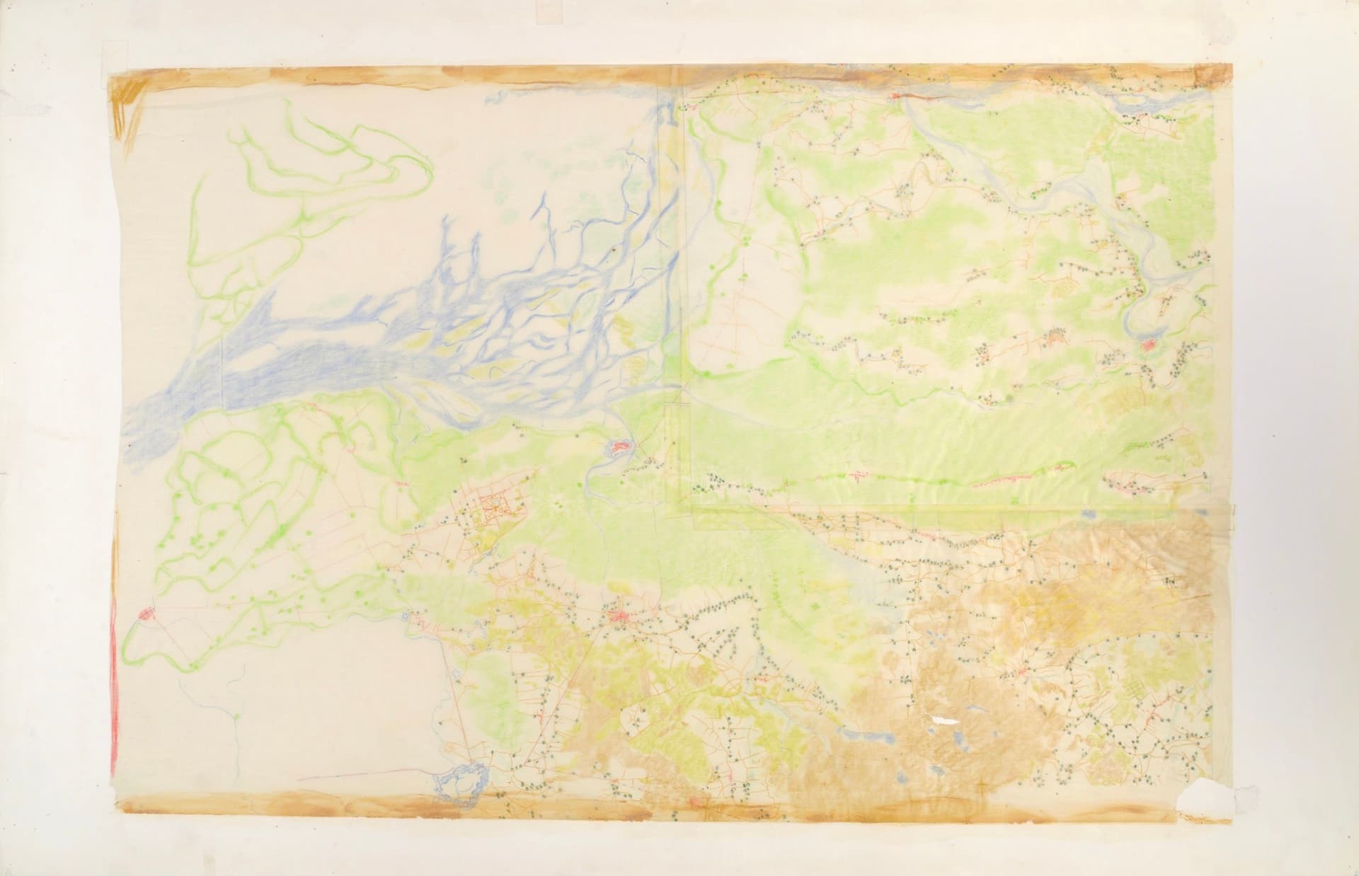 Pjotr Gonggrijp. Verschillende landschapstypen in Noord Brabant en Geertruidenberg, schaal 1:50.000, situatie tussen 1545-1575?, 1969. Collectie Het Nieuwe Instituut, GONG 15. 