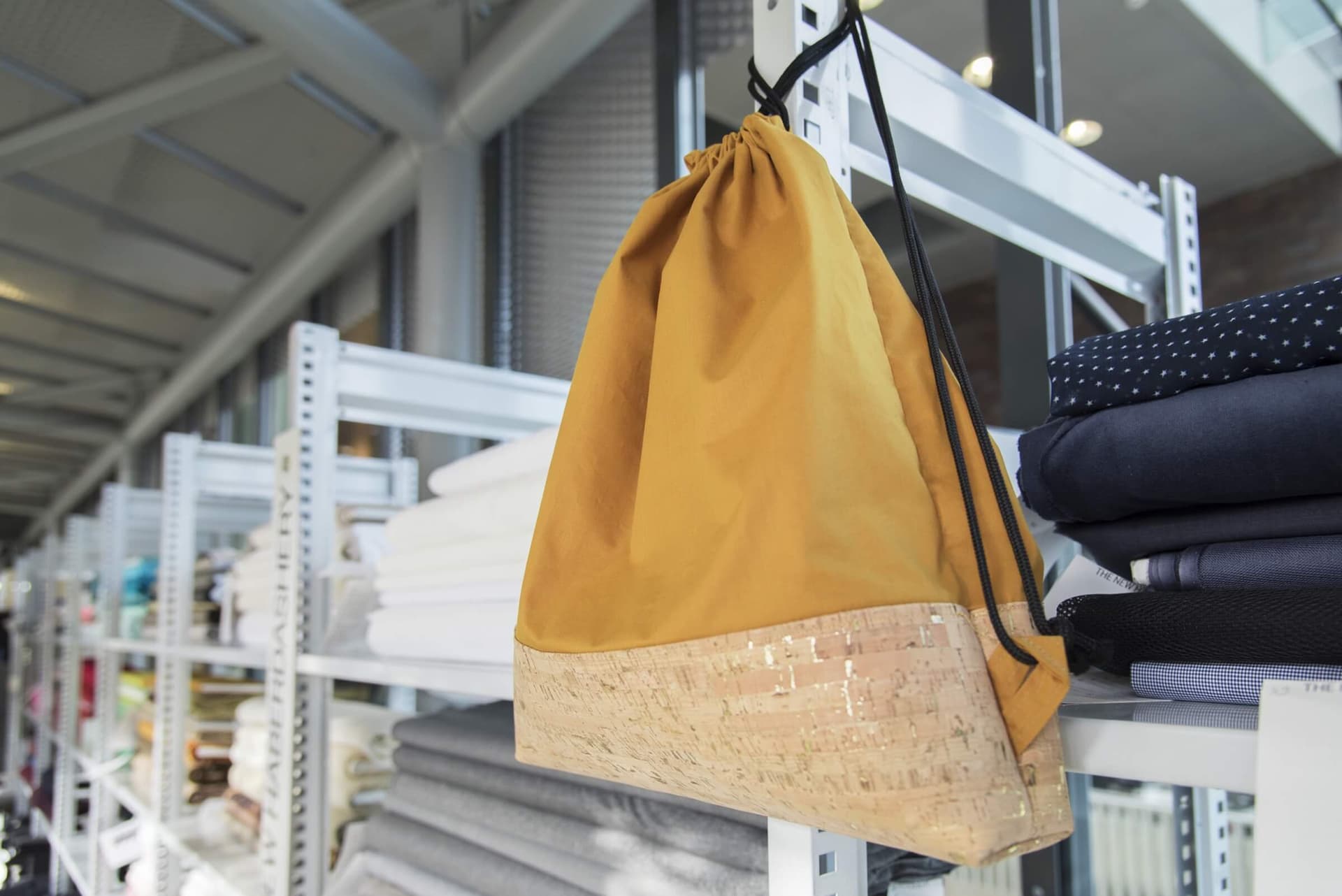 Result of the workshop Creative with cork leather. Photo Charlotte Kan, Het Nieuwe Instituut 