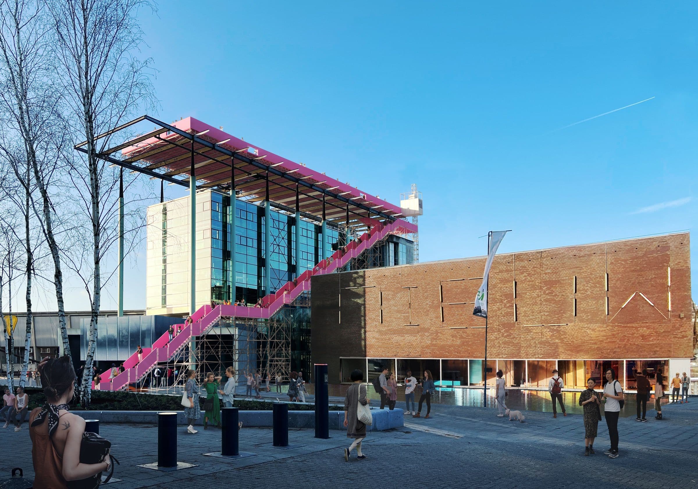 Visualisatie van Het Podium op Het Nieuwe Instituut. Beeld: MVRDV.