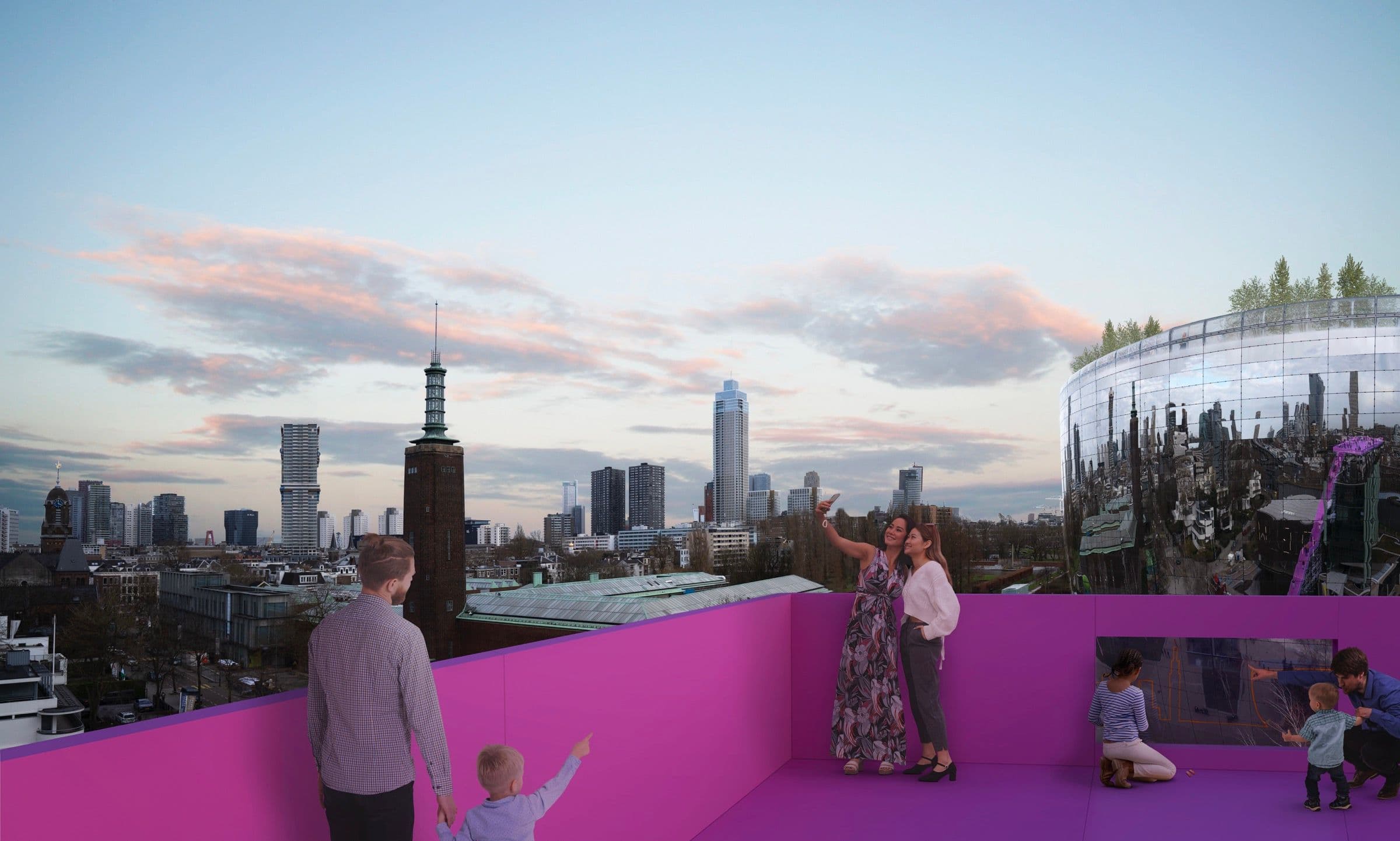 Visualisatie van Het Podium op Het Nieuwe Instituut. Beeld: MVRDV.