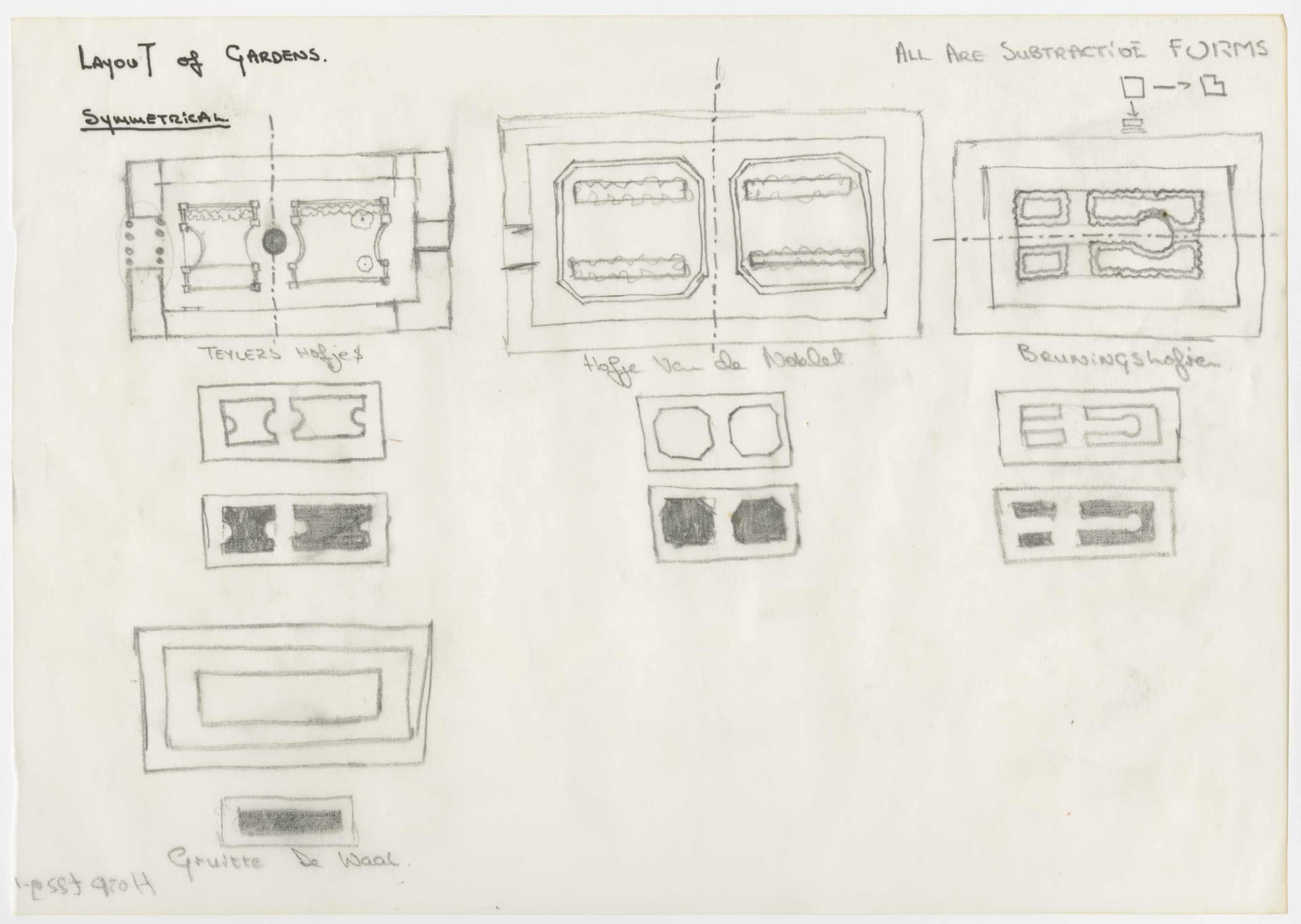  A. Hosper, Competition design for ‘Hofje van de 21e eeuw’, Haarlem, 1990. Collection: Het Nieuwe Instituut, HOSP t229-1 