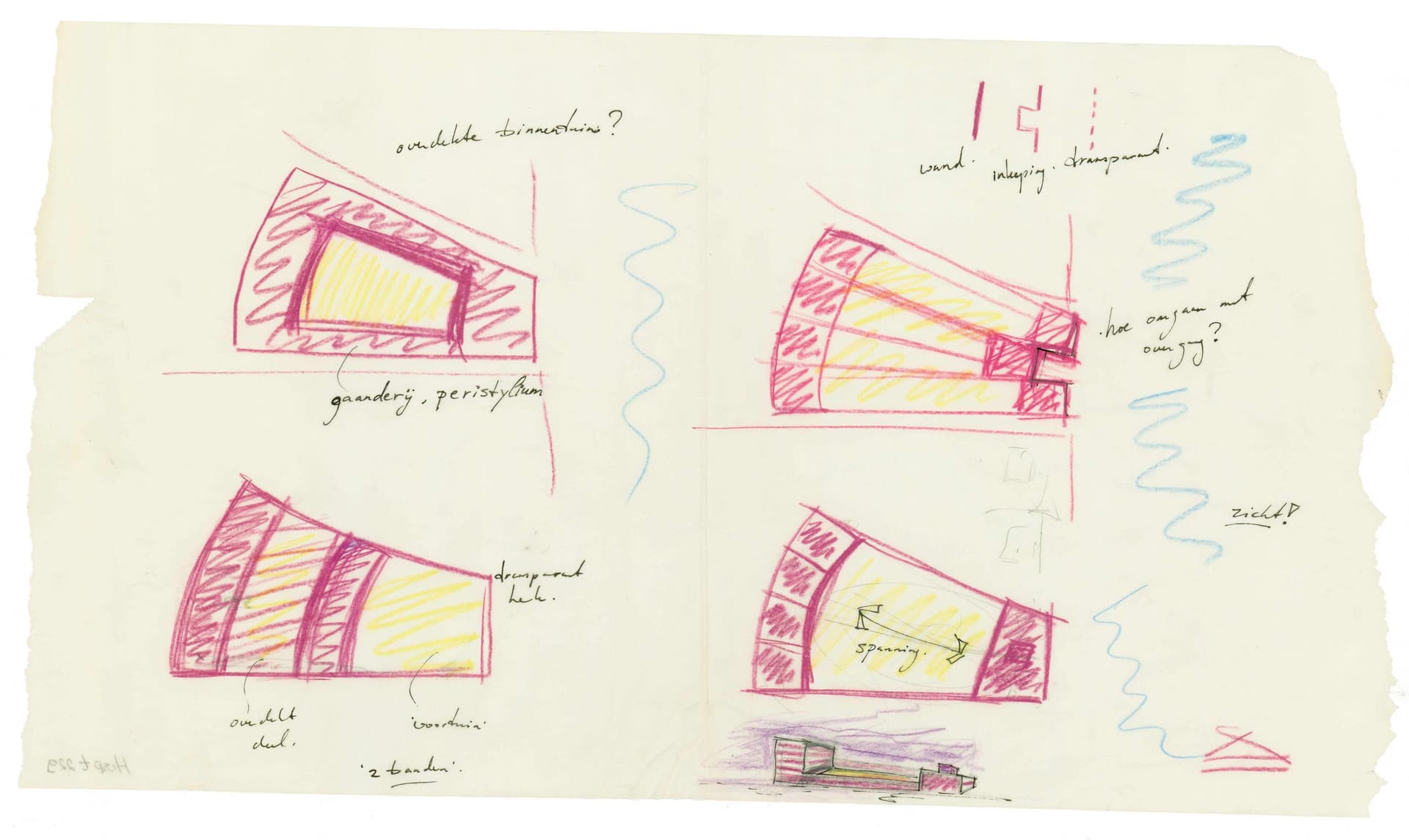  A. Hosper, Prijsvraag Ouderenhuisvesting  ‘Hofje van de 21e eeuw’, Haarlem, 1990. Collectie Het Nieuwe Instituut, HOSP t229-3 