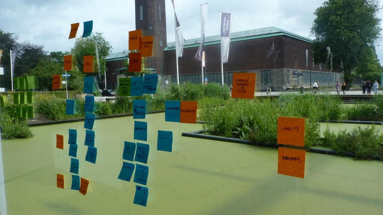 Work on the Baseline Assessment method. Ecologies classroom, Het Nieuwe Instituut. Photo: Klaas Kuitenbrouwer.  