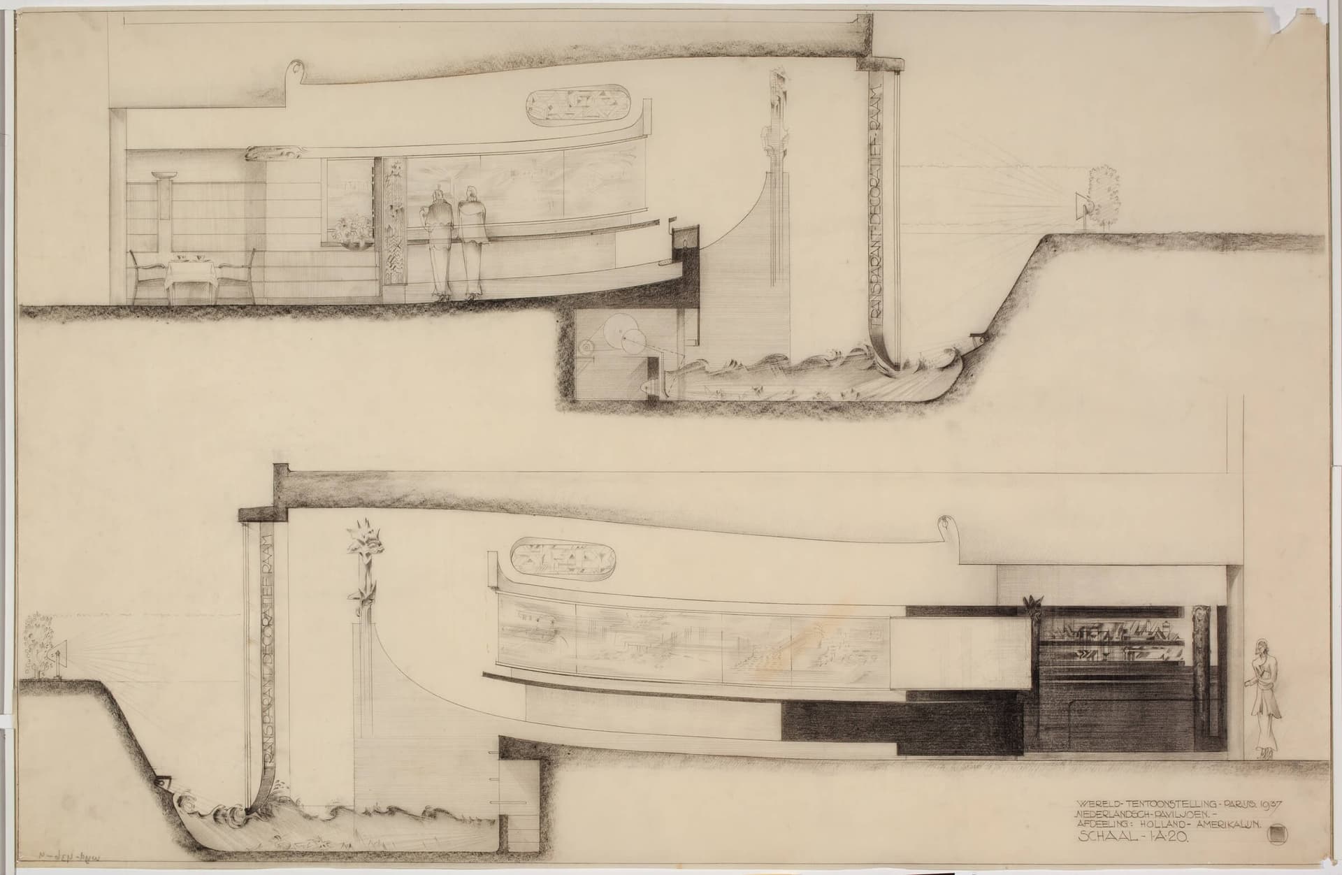 H. Th. Wijdeveld. Pavilion Holland-America Line, World Expo Paris, 1937. Collection Het Nieuwe Instituut, WIJD 1250  