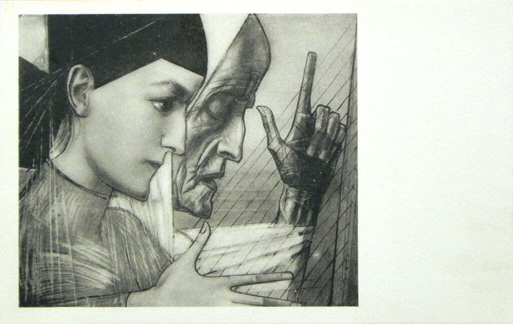 Jeugd en Ouderdom, Jan Toorop, Ansichtkaart (litho), 1924 