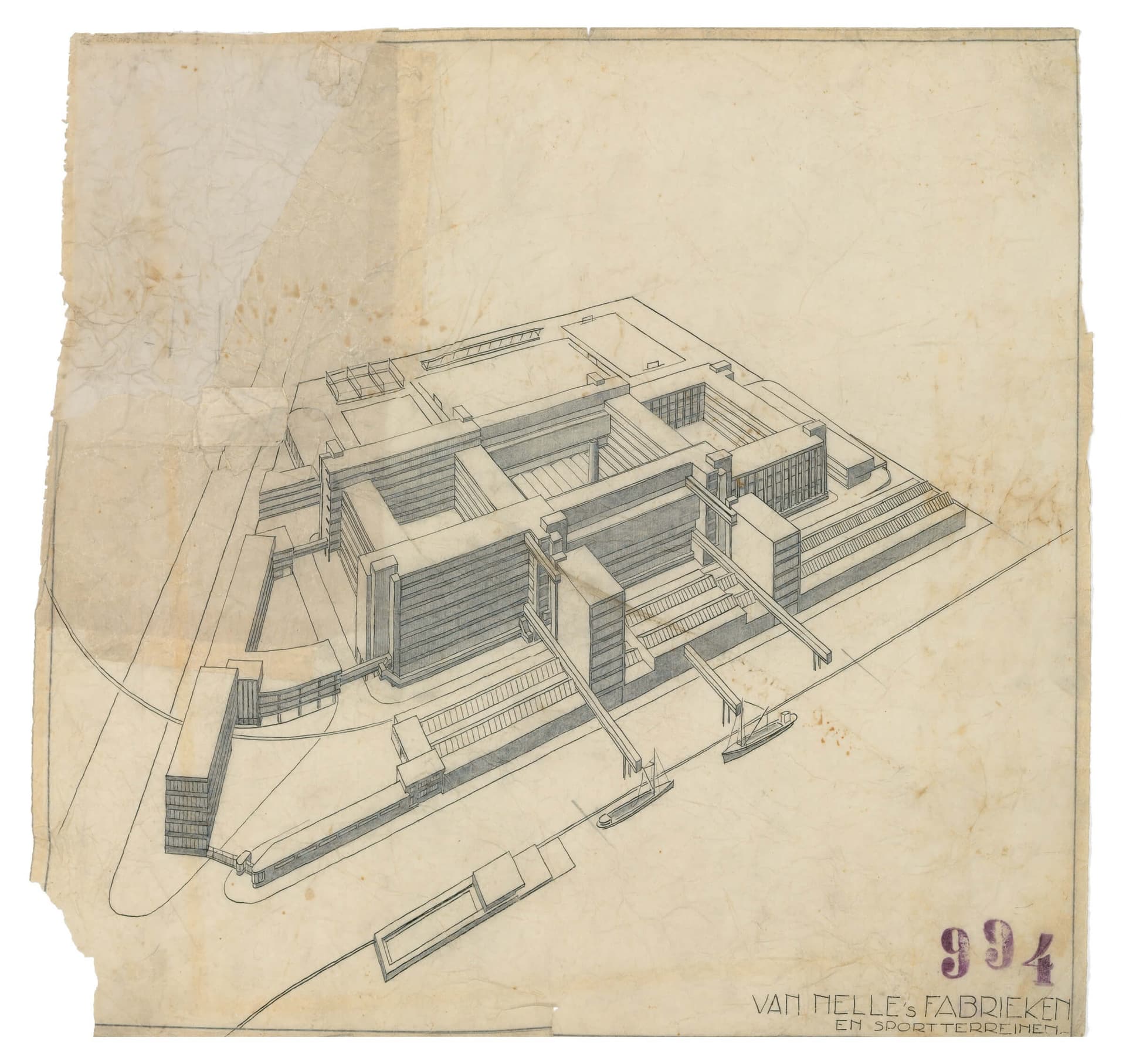 Brinkman en Van der Vlugt. Van Nelle Fabrieken en sporttereinen. Collectie Het Nieuwe Instituut, BROX 5t2960 