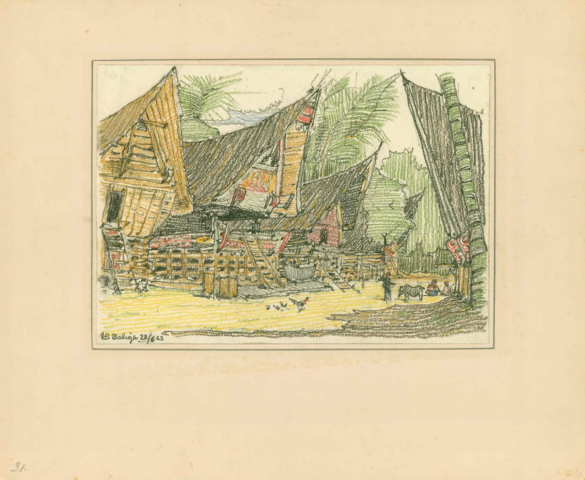 H.P. Berlage. Sketch of Balige, [North-Sumatra, Indonesia], 22 June 1923. Collection Het Nieuwe Instituut, archive BERL 290.317 