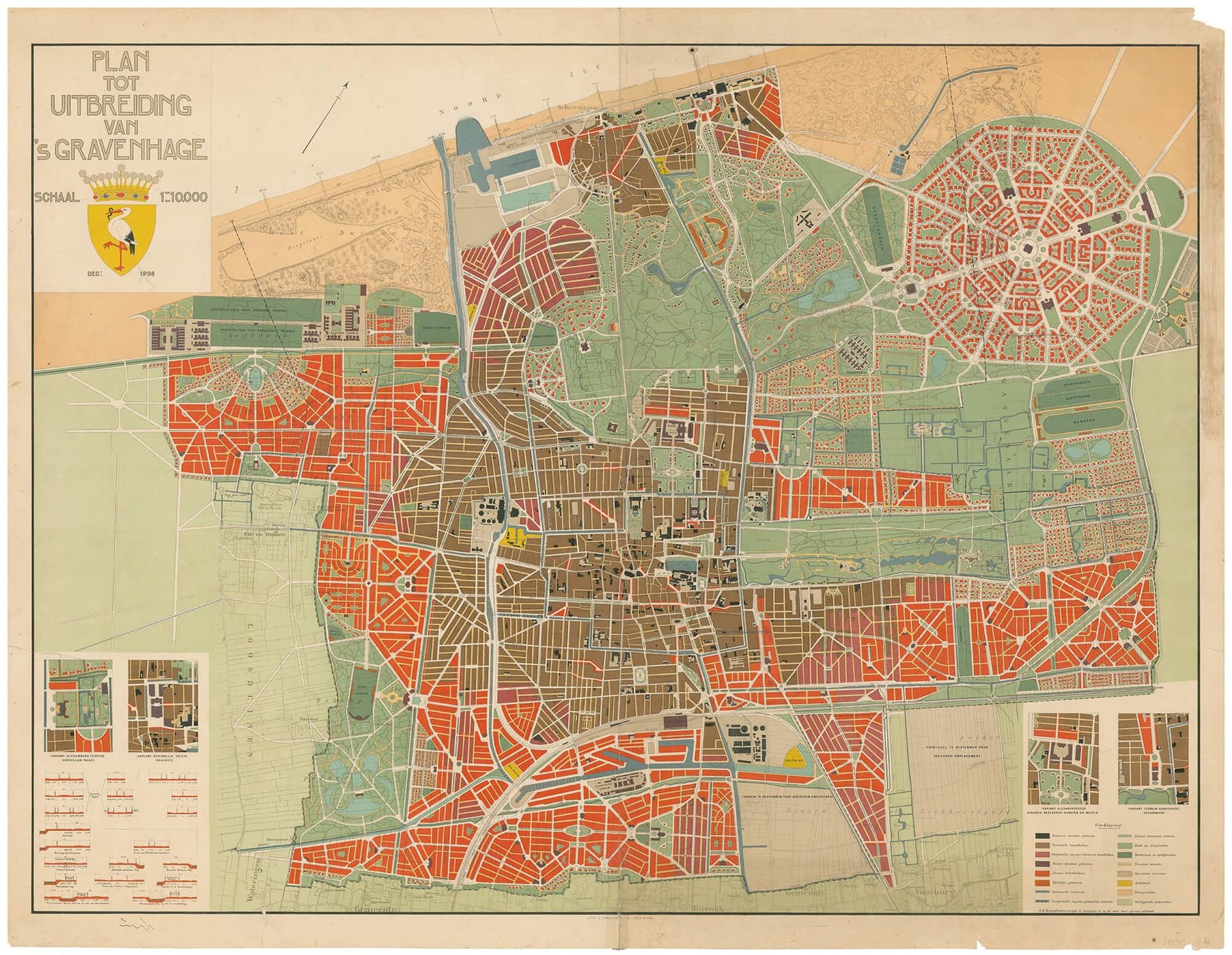 H. P. Berlage. Plan tot uitbreiding van 's Gravenhage. Collectie Het Nieuwe Instituut, BERL 191.161 