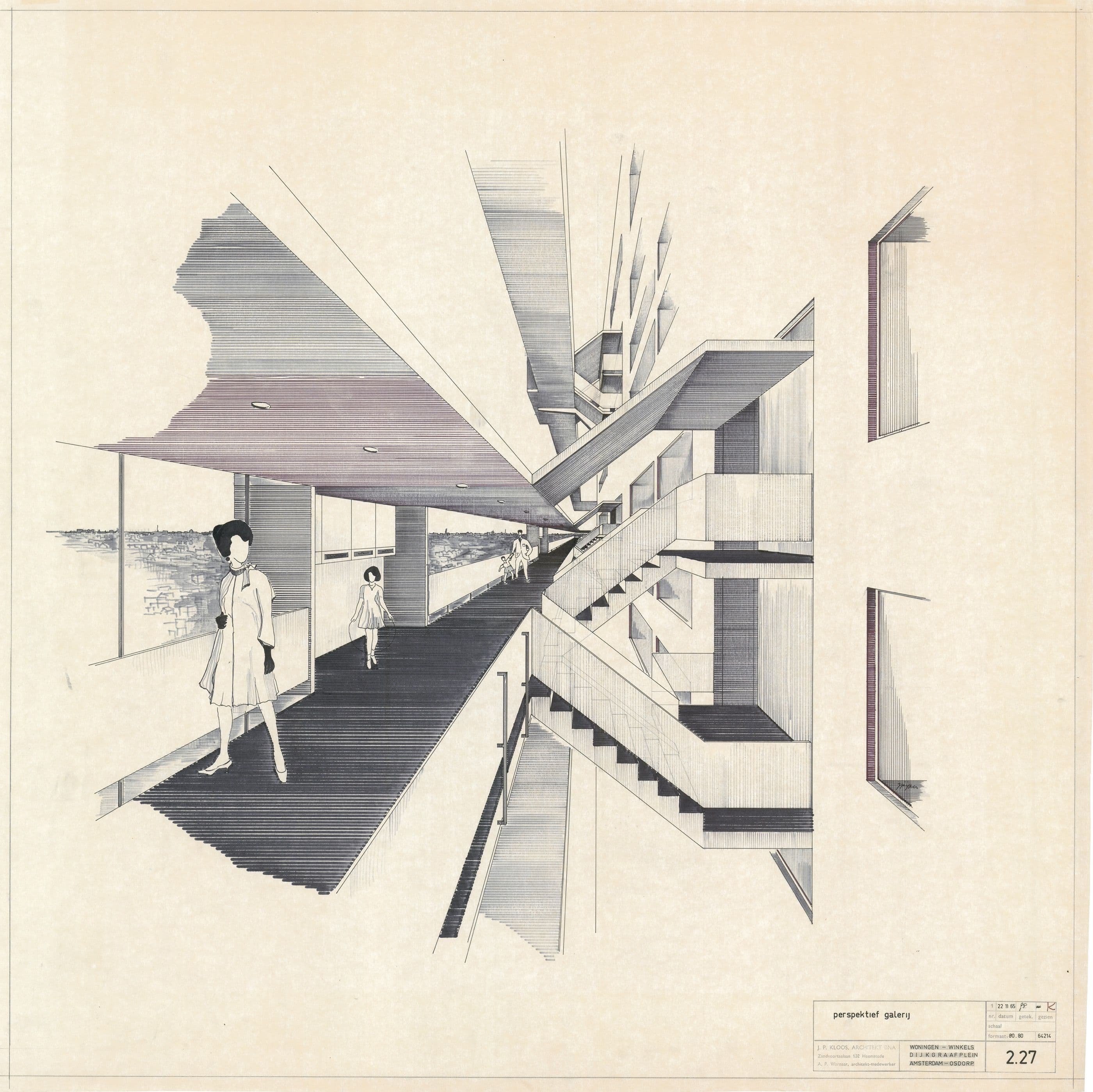 J.P. Kloos. Gallery access flat, Amsterdam, 1972. Collection Het Nieuwe Instituut 