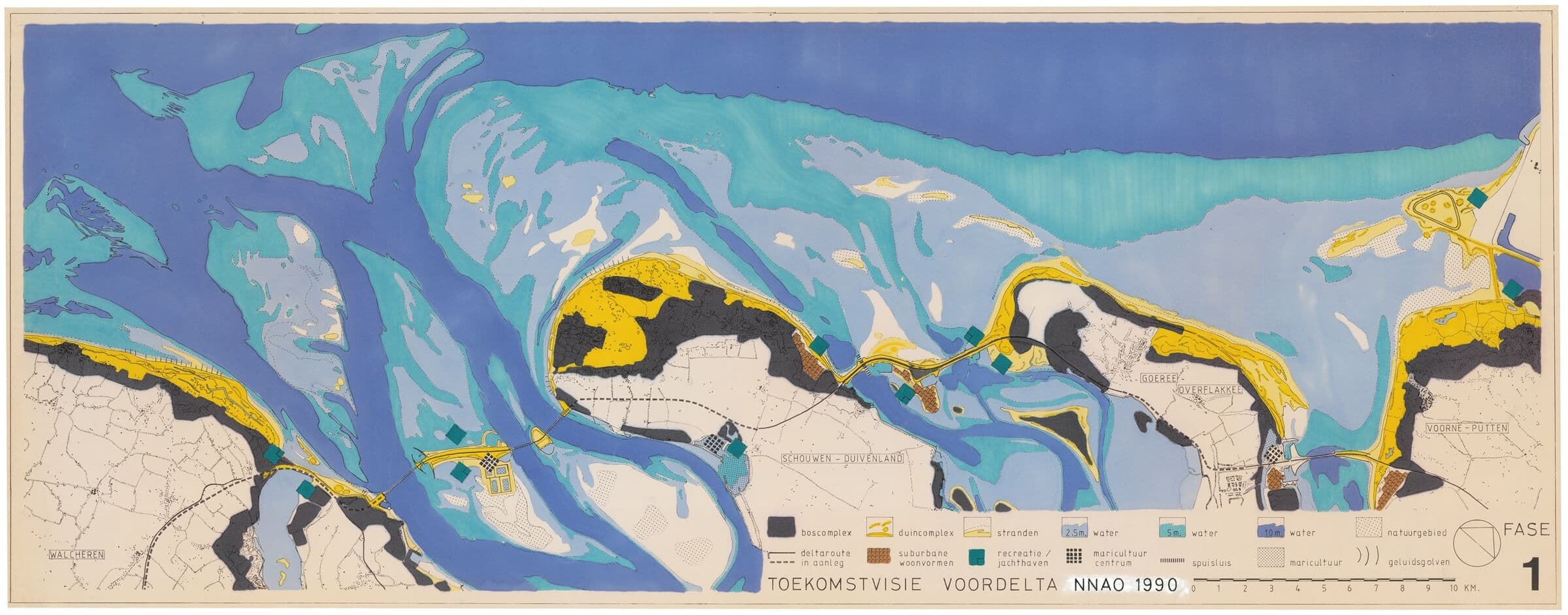 Peter Terreehorst. Toekomstvisie voor kweekvijvers langs de Zeeuwse kust (fase 1, 1990), gemaakt in het kader van de manifestatie Nederland Nu Als Ontwerp, 1986-1987. Collectie Het Nieuwe Instituut, NNAO 544-1 