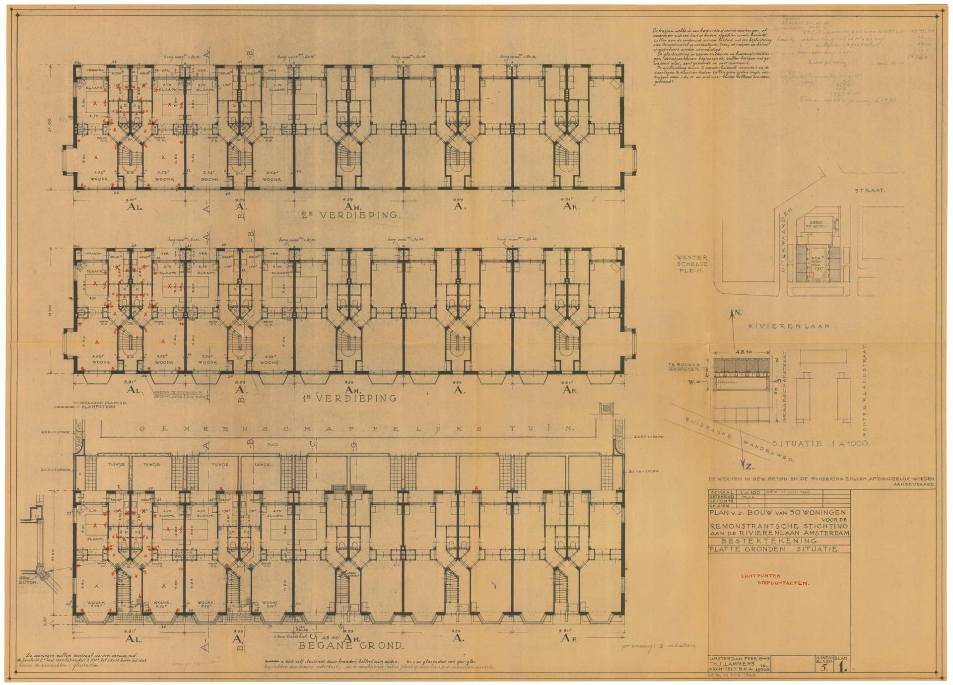  Th.J. Lammers, Tehuis voor Ouden van dagen, Amsterdam Zuid, 1936. Opdrachtgever: Remonstrantsche Stichting. Collectie Het Nieuwe Instituut, LAMM d1.1 