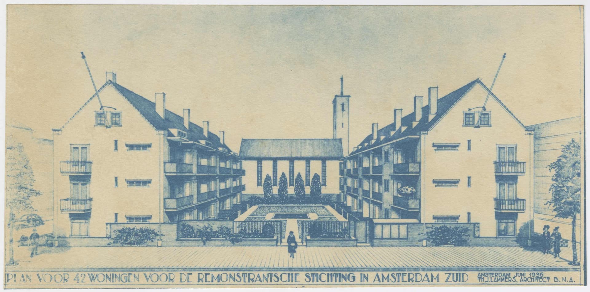  Th.J. Lammers, Tehuis voor Ouden van dagen, Amsterdam Zuid, 1936. Opdrachtgever: Remonstrantsche Stichting. Collectie Het Nieuwe Instituut, LAMM d3.3 