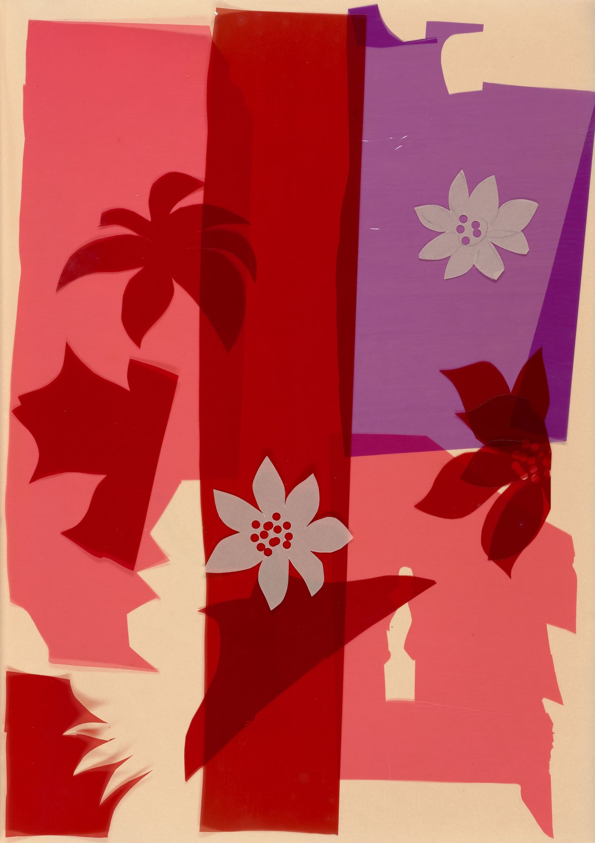 In een schetsboek van Koen Limpberg bevinden zich plasticfolies met verschillende kleuren, van voor 1943. Collectie Het Nieuwe Instituut, archief Koen Limpberg, LIMP 66.2. 