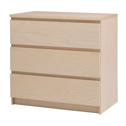 Malm drawer IKEA with 26 types of wood from everywhere around the world. Collection IKEA 