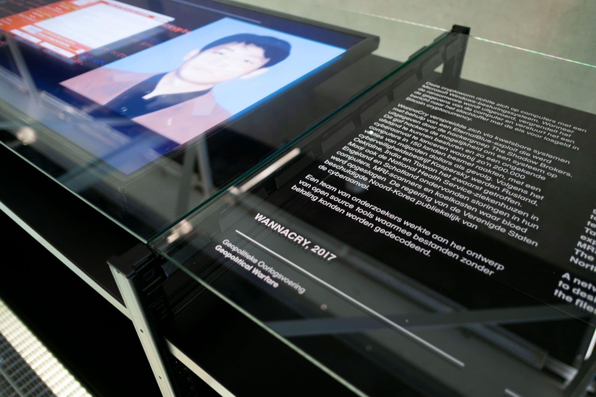 WannaCry (2017), part of Malware exhibition at Het Nieuwe Instituut. Artistic interpretation by Bas van de Poel and  Tomorrow Bureau. Image: Astin le Clercq 