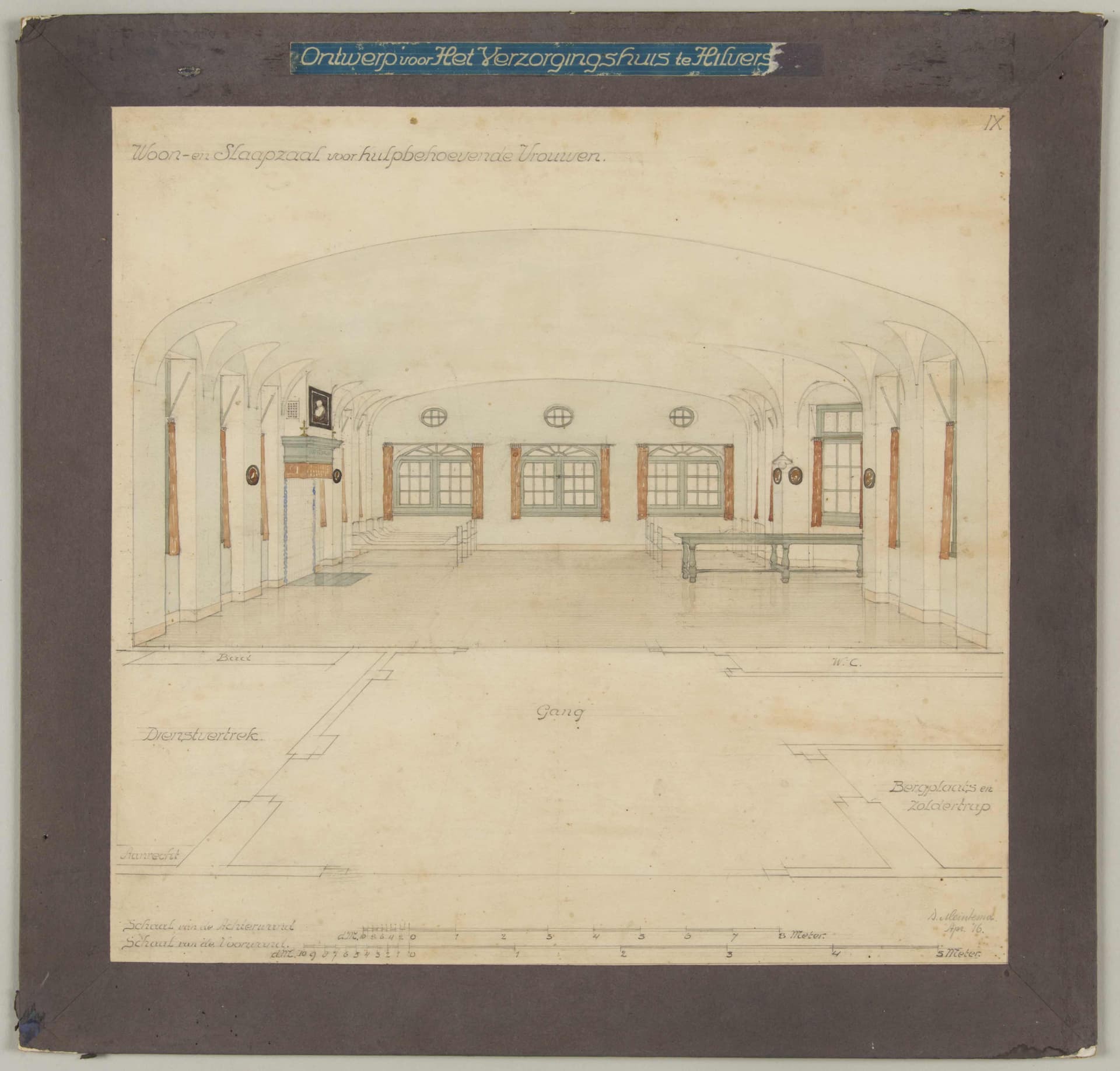  D. Meintema, Prijsvraagontwerp verzorgingshuis Hilversum, 1914. Opdrachtgever: Stichting Het Verzorgingshuis te Hilversum. Collectie Het Nieuwe Instituut, MEIN p7