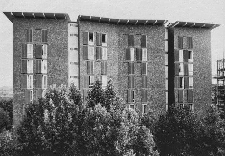 Ignazio Gardella, Casa Borsalino, Alessandria, 1952. From A Hat and a Bicycle. Welfare capitalism and the female working body by Elisa Giuliano 