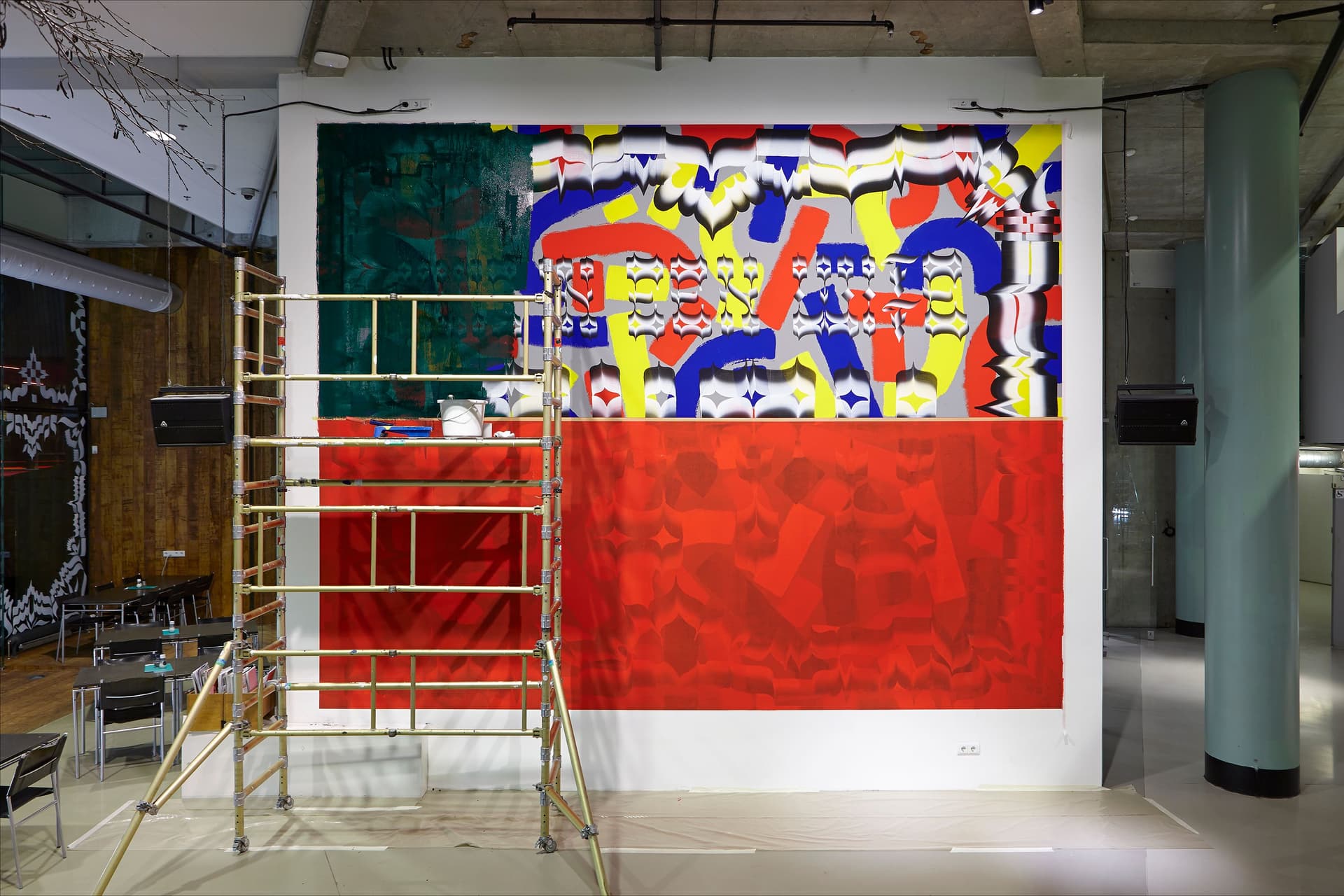  Job Wouters. Start muurschildering #2. Foto Corriette Schoenaerts 