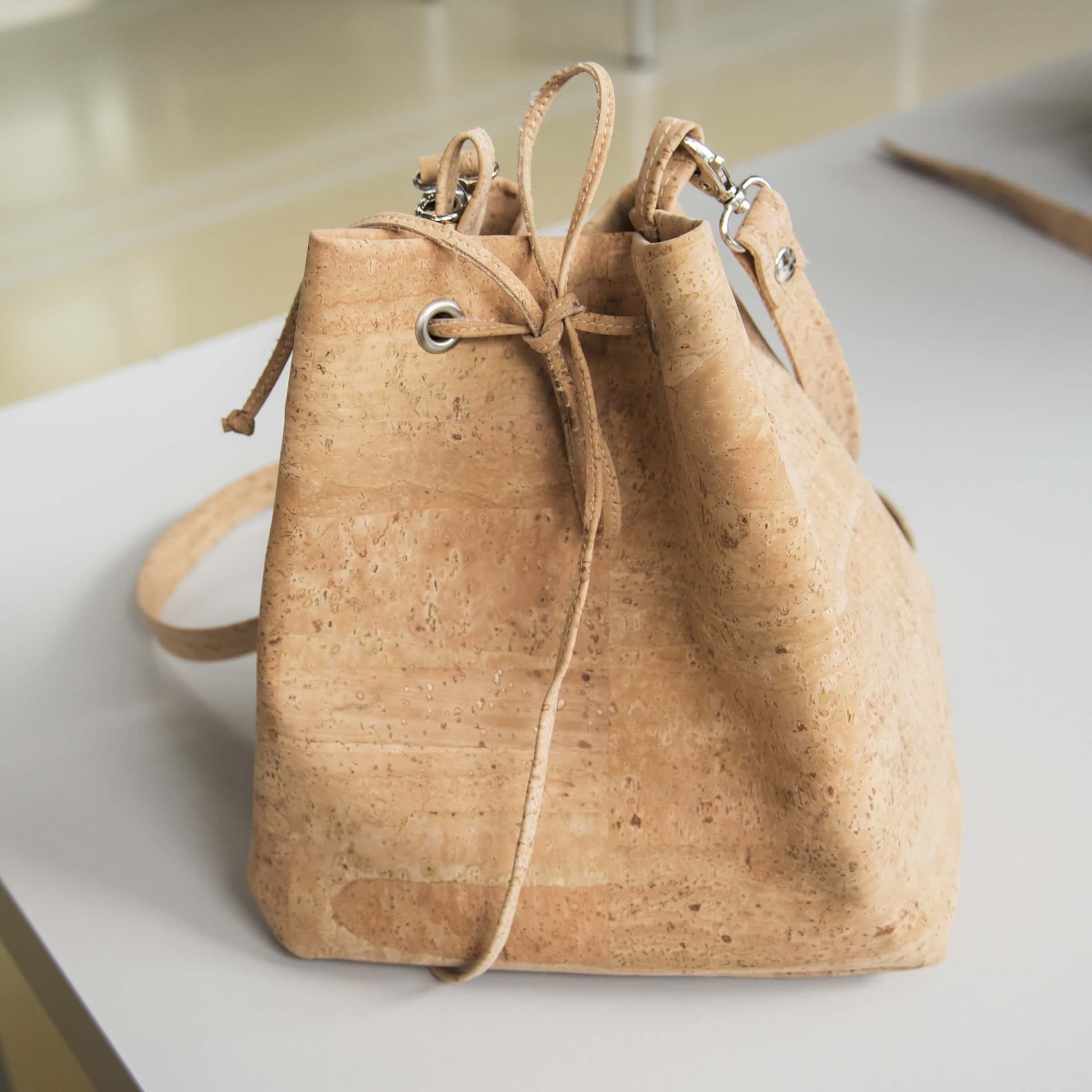 Result of the workshop Creative with cork leather. Photo Charlotte Kan 