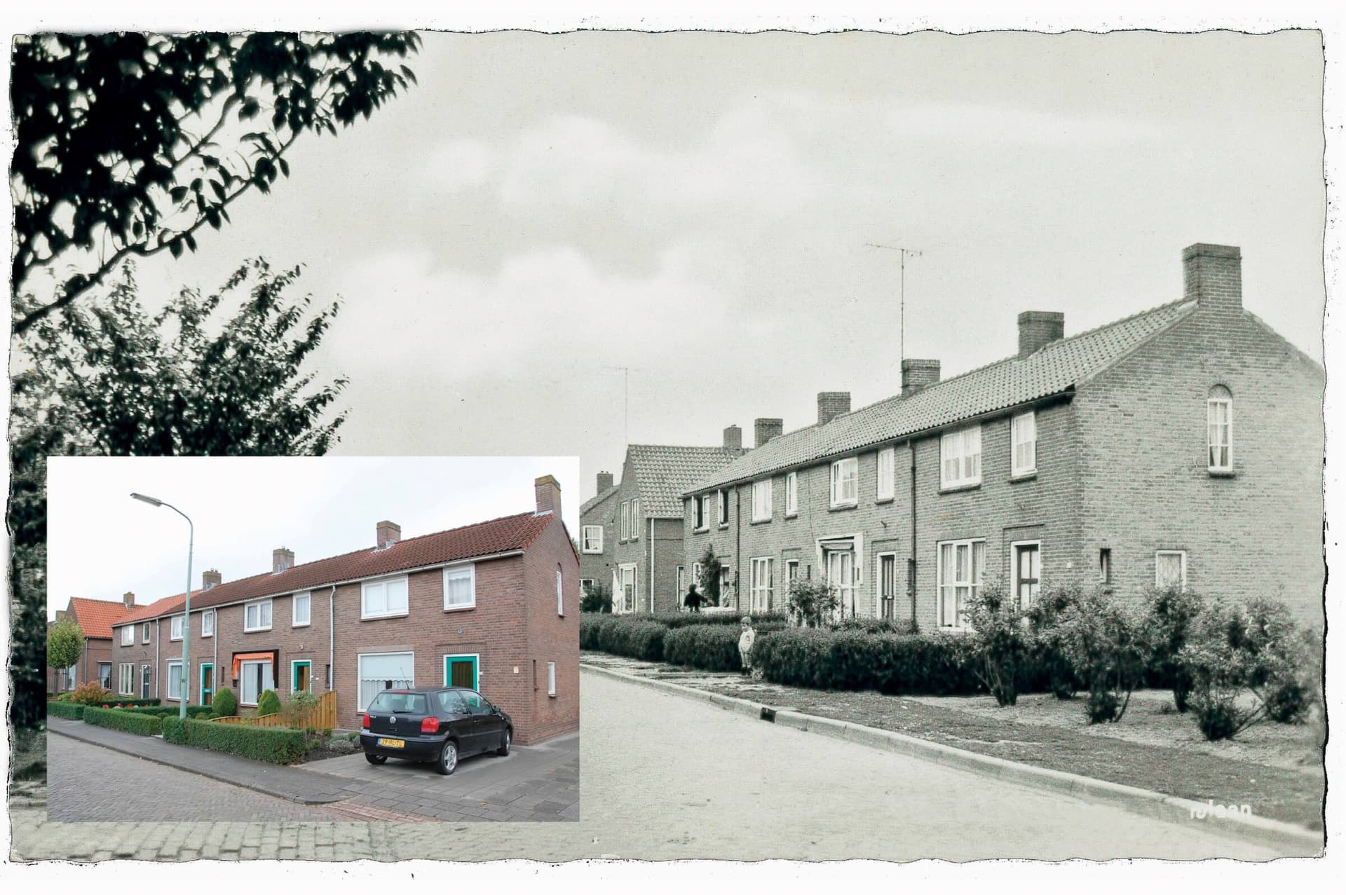 Prinses Irenestraat Nieuwendijk, 1960-2007. Foto uit het boek 'Irenestraten - alledaags erfgoed van de Wederopbouw', van Leo van den Berg en Madeleine Steigenga, uitgegeven door Blauwdruk 