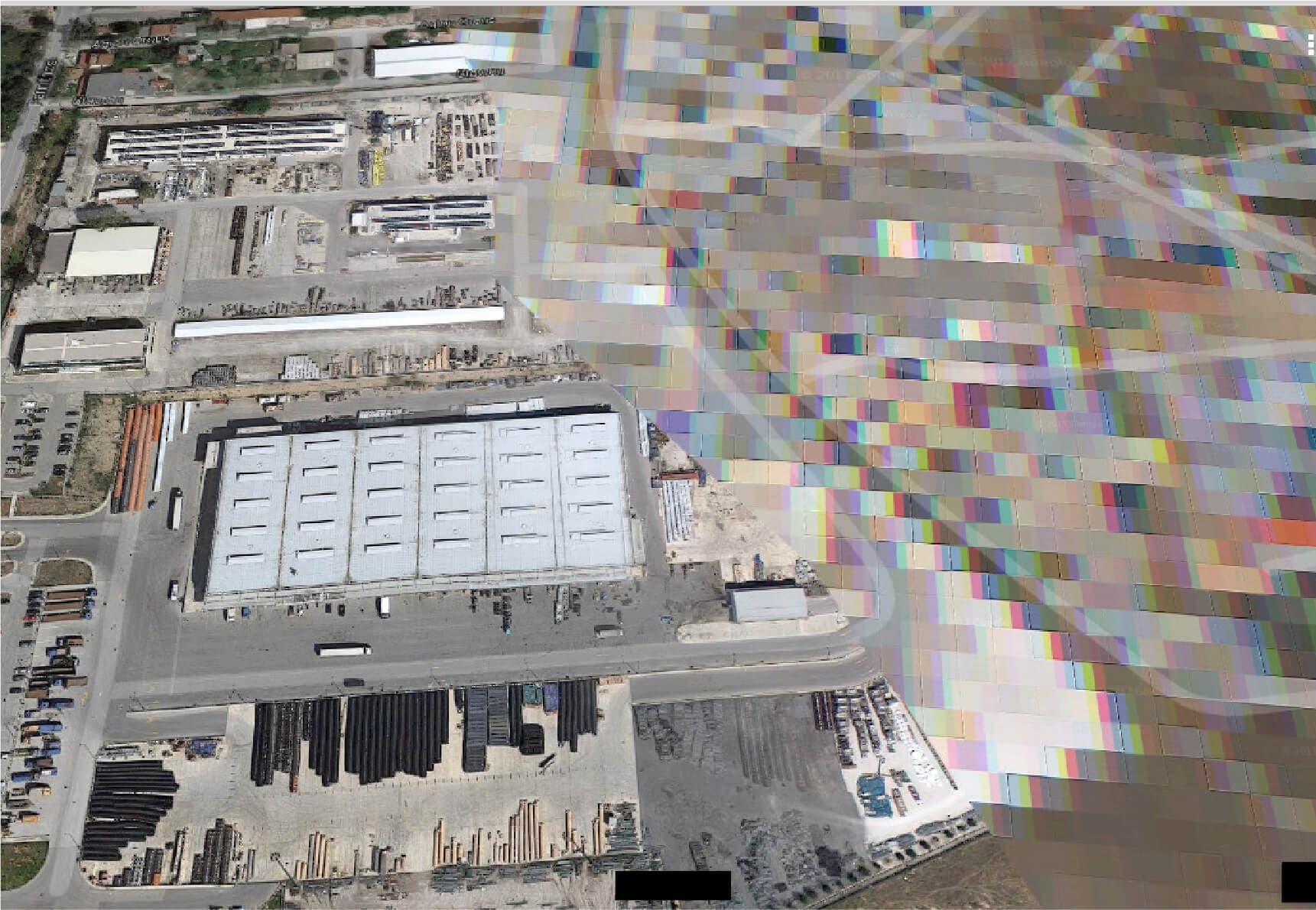 Google-satellietweergave van het Amygdaleza Detentiecentrum, Acharnes, Griekenland, 2019 