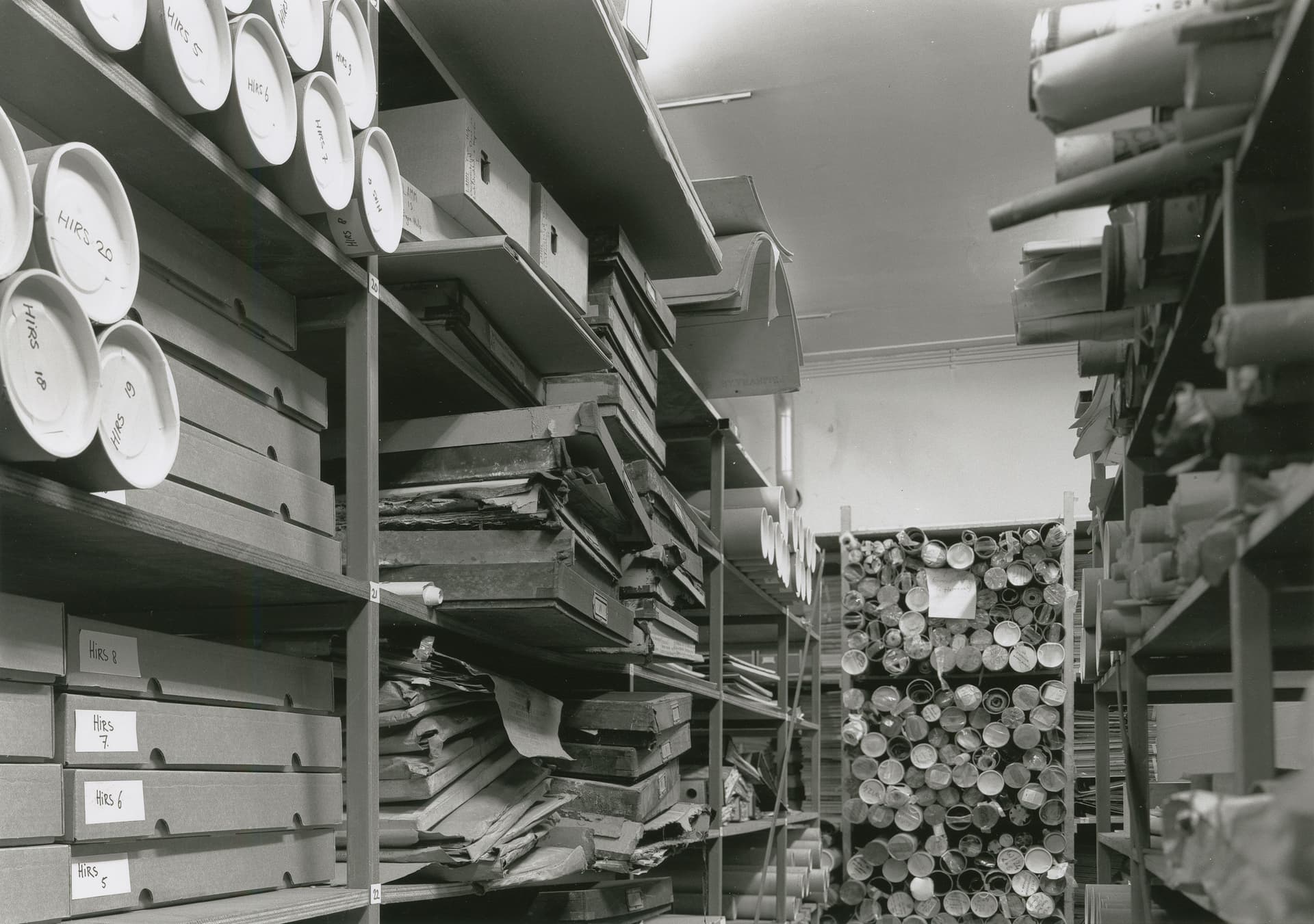 Depot Nederlands Documentatiecentrum voor de Bouwkunst, Amsterdam, 1970's. Photographer unknown. Collection Het Nieuwe Instituut, NAIN a170 