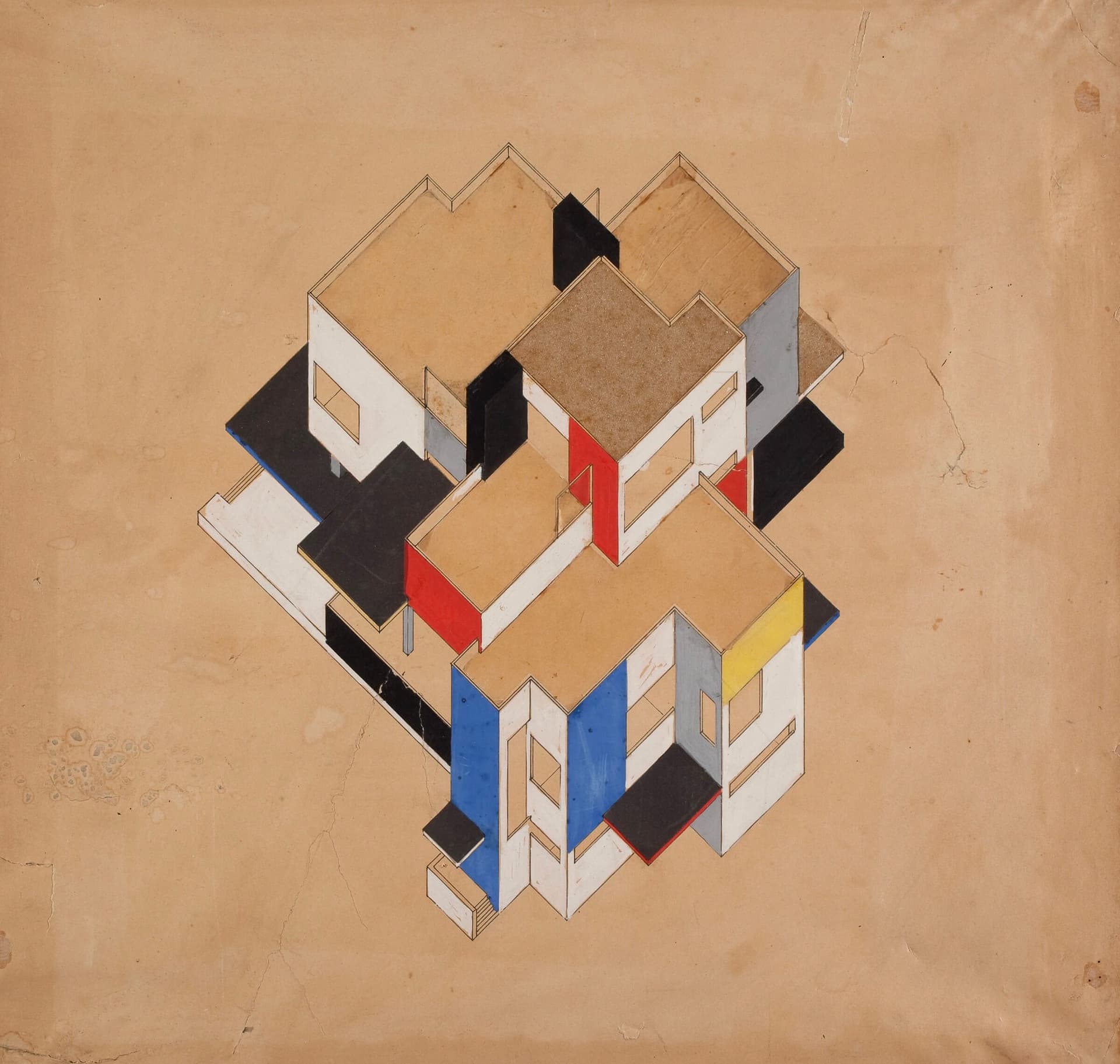 C. van Eesteren en Th. van Doesburg. Ontwerp van een Maison Particulière, 1923. Collectie Het Nieuwe Instituut, EEST 3-181 