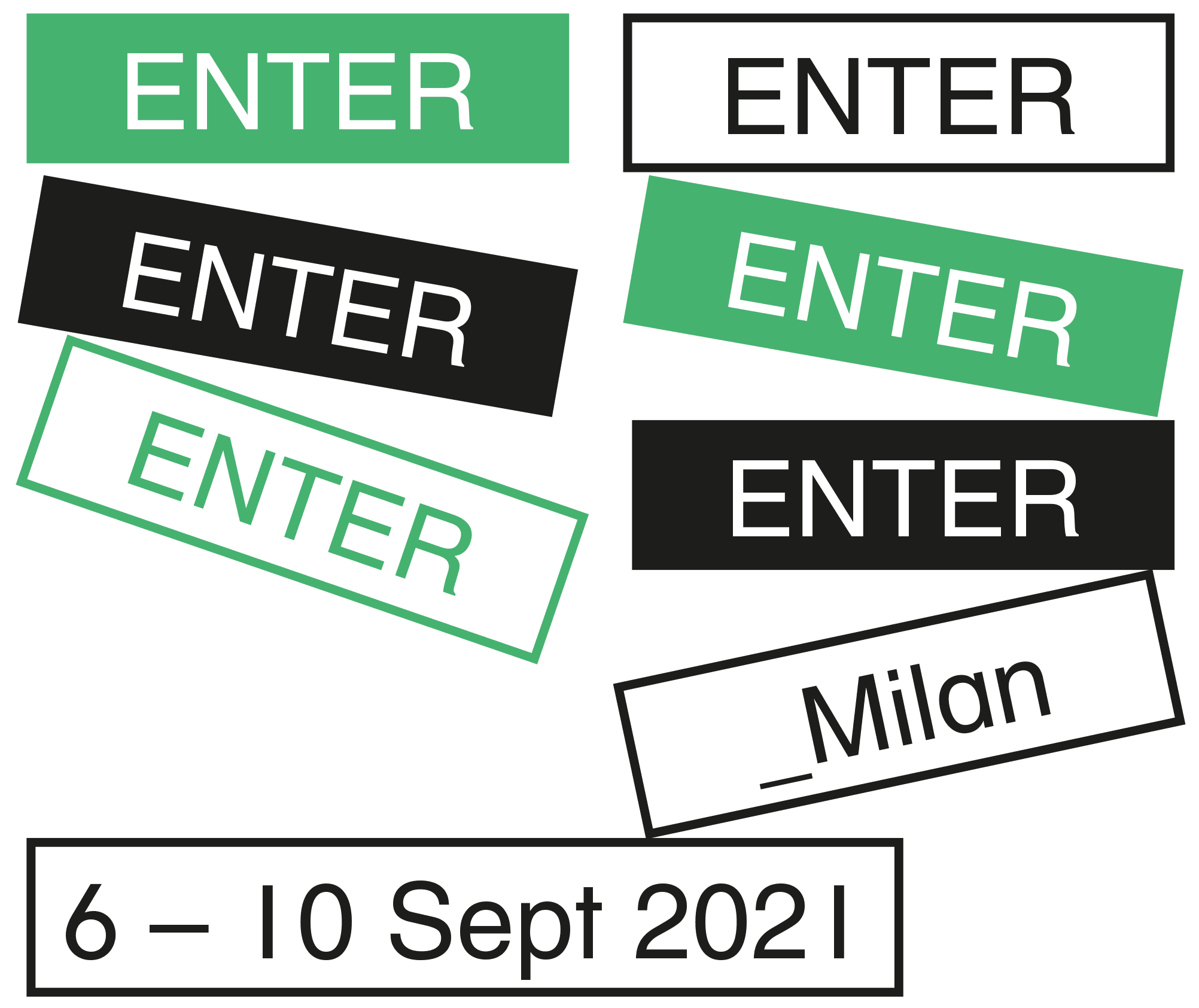 The Enter logo in multiple colours