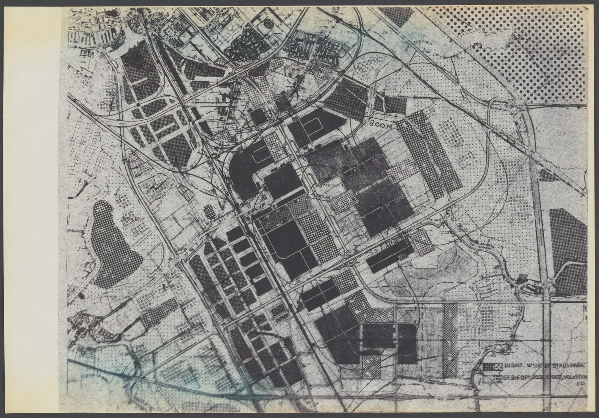 Siegfried Nassuth, programme for sports fields and allotments, Bijlmer, Amsterdam. Collection Het Nieuwe Instituut, Siegfried Nassuth archive. 