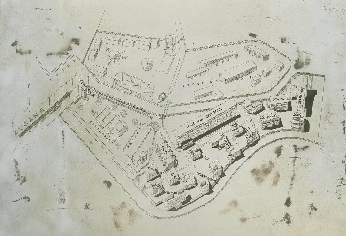 Plattegrond Weissenhofsiedlung. Collectie Nieuwe Instituut. OUDJ ph404.  