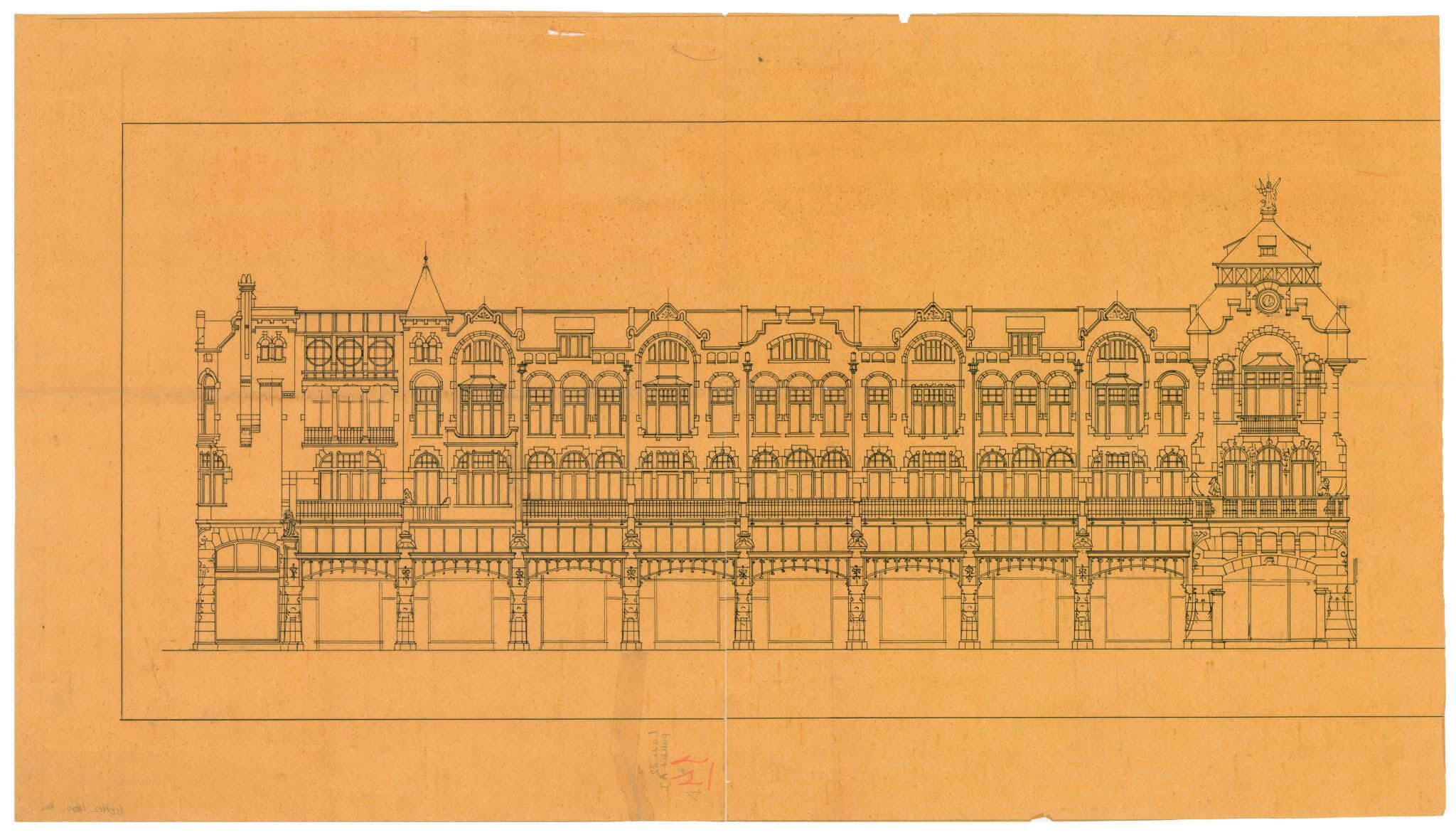 Adolf Leonard van Gendt, Winkelgalerij Raadhuisstraat 23-54 Amsterdam, 1897, Collectie Het Nieuwe Instituut 