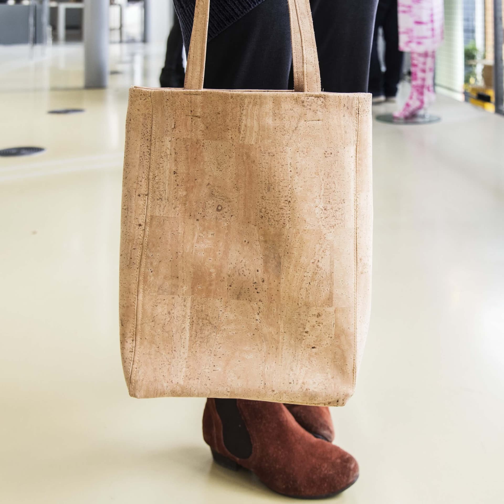 Result of the workshop Creative with cork leather. Photo Charlotte Kan, Het Nieuwe Instituut 