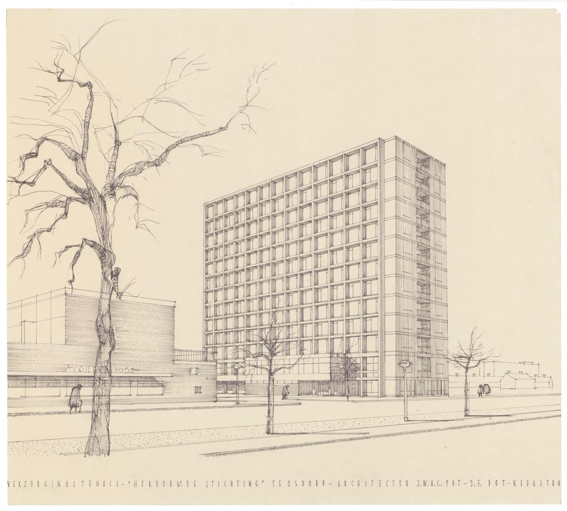  J.W.H.C. Pot and J.F. Pot-Keegstra, Osdorperhof nursing home, Amsterdam, 1962. Client: Hervormde Stichting te Osdorp. Collection: Het Nieuwe Instituut, POTT 166t4-1 