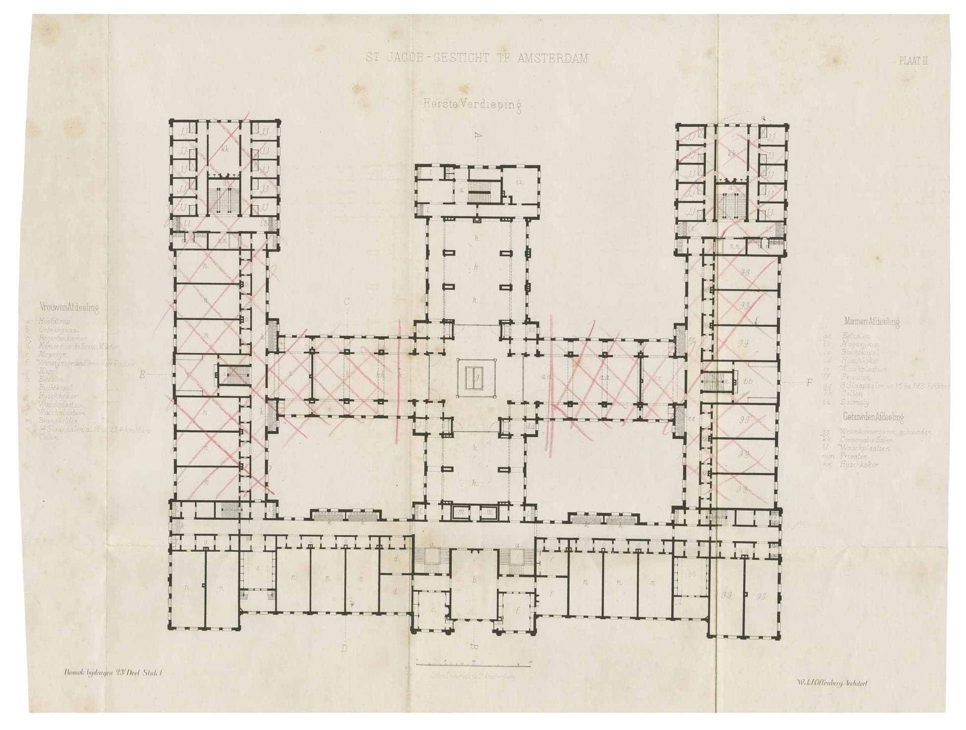  W.J.J. Offenberg,  Sint Jacob Gesticht, Amsterdam, ca. 1864. Opdrachtgever: Rooms Katholieke Kerk. Collectie Het Nieuwe Instituut, PUTT d34-17 